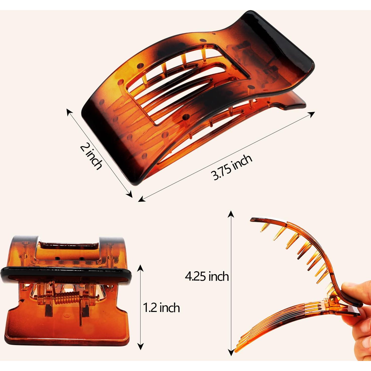 Clips de Pelo Planos Velscrun Ámbar 8.4 cm Antideslizantes