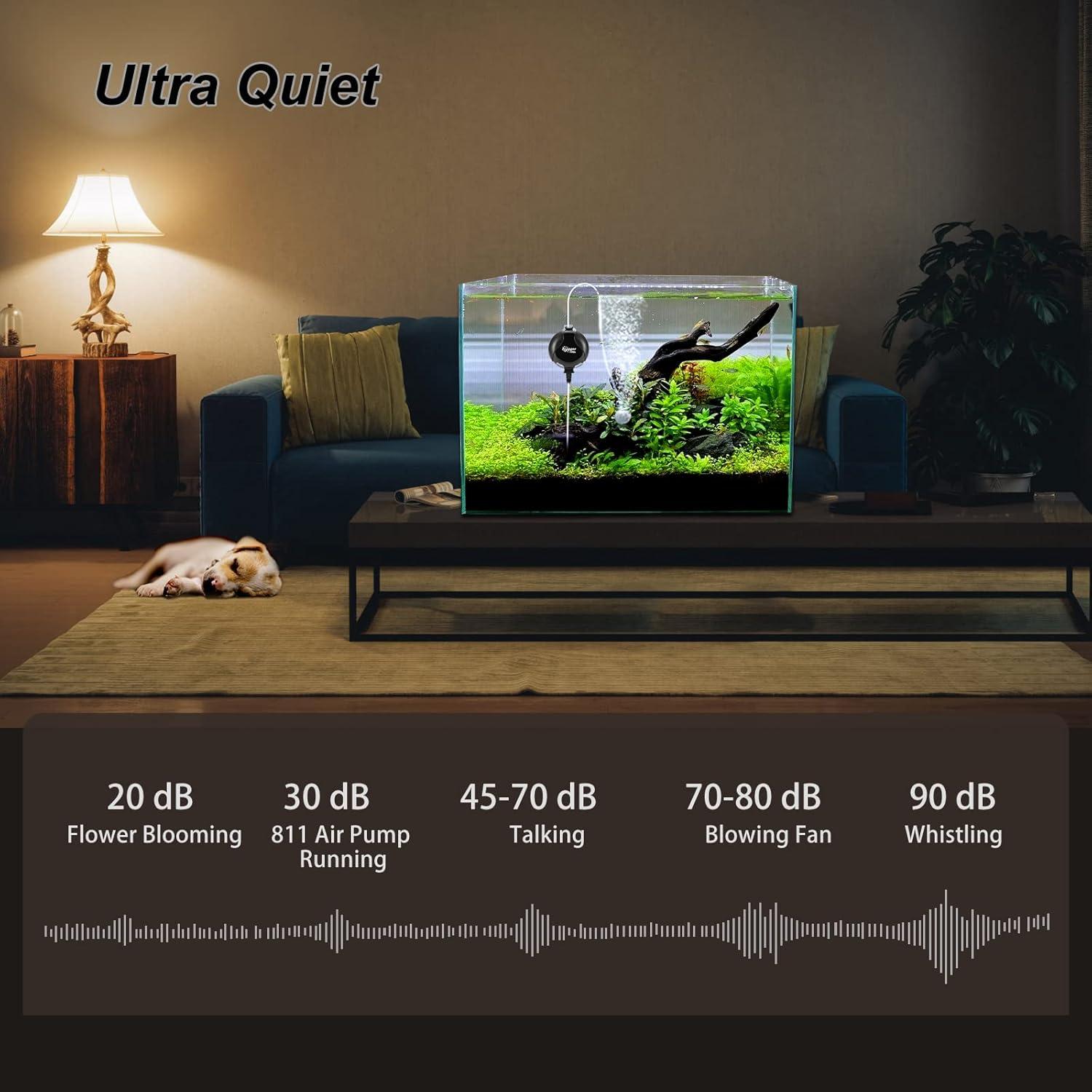 Bomba de Aire Silenciosa Hygger HG-811 para Acuario 1.5W 1-15 Galones