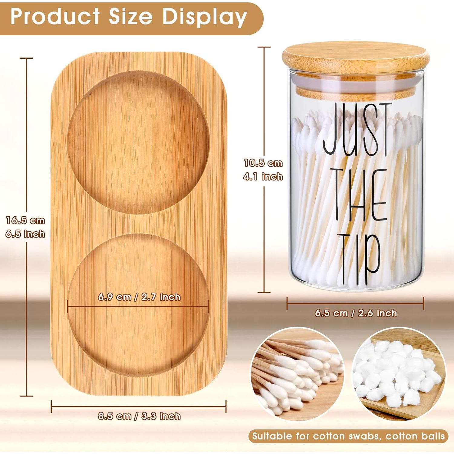 Dispensador de Porta Qtip Lucomb - Juego de 2 Tarros de Vidrio