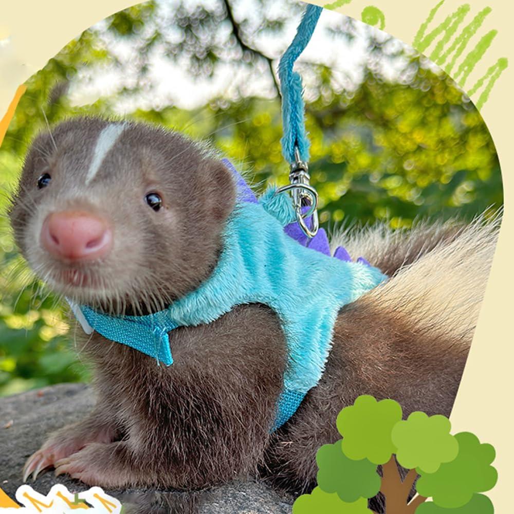 Arnés y Correa para Hurones Anelekor Dinosaurio Azul