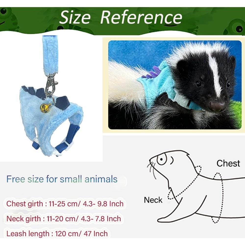 Arnés y Correa para Hurones Anelekor Dinosaurio Azul