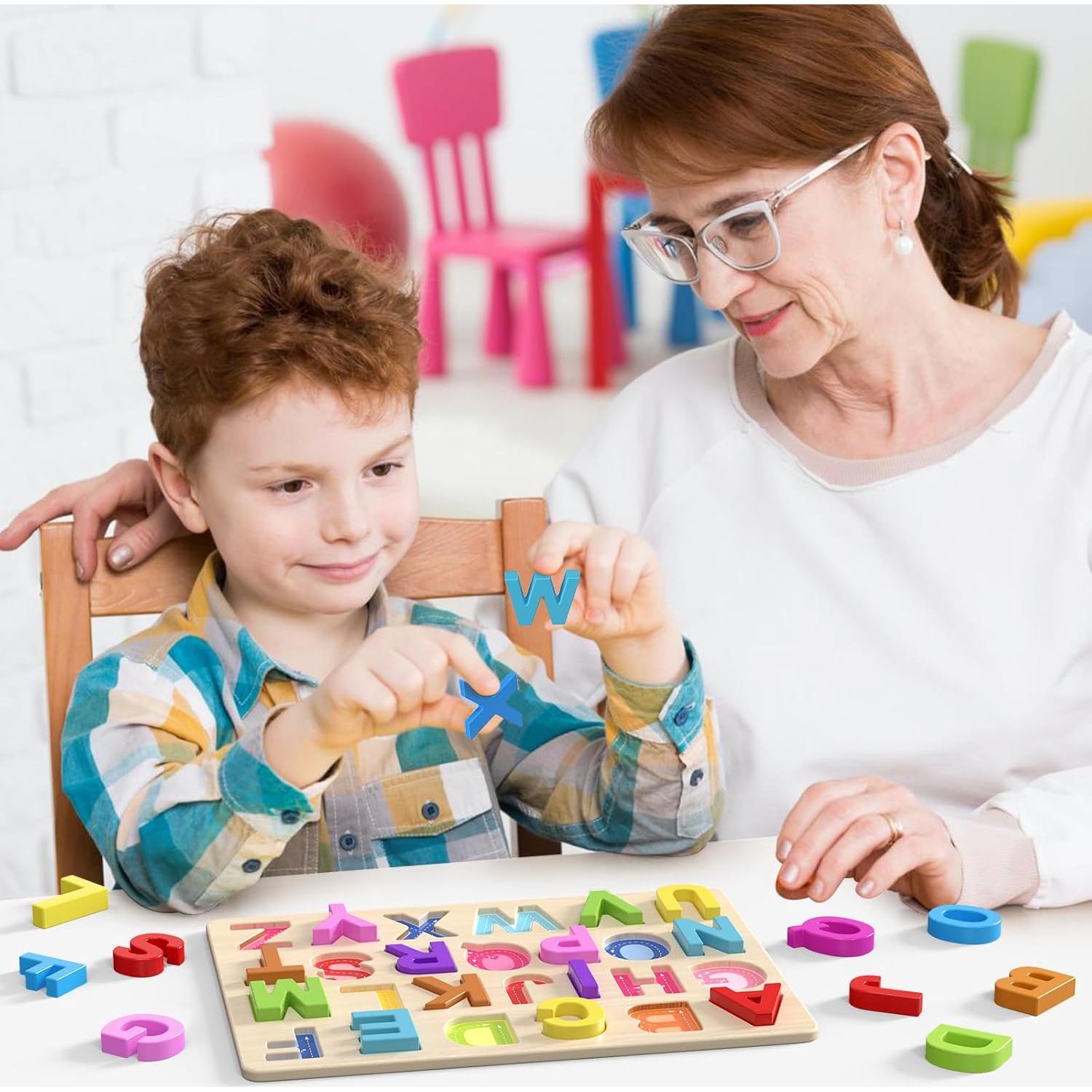Rompecabezas de Alfabeto de Madera Zeoddler para Niños