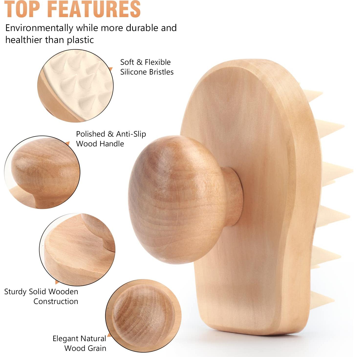 Cepillo Masajeador de Cuero Cabelludo HangerSpace Beige