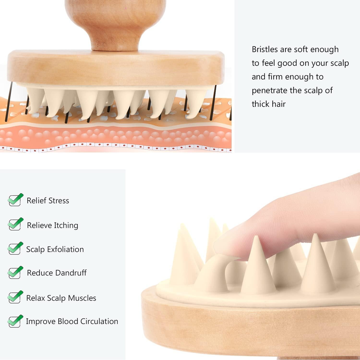 Cepillo Masajeador de Cuero Cabelludo HangerSpace Beige