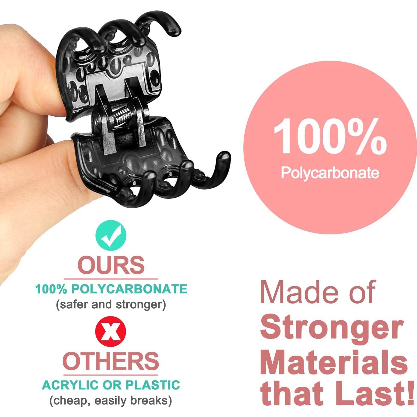 Clips de Mandíbula Morhom 6 Piezas para Cabello Grueso Negro