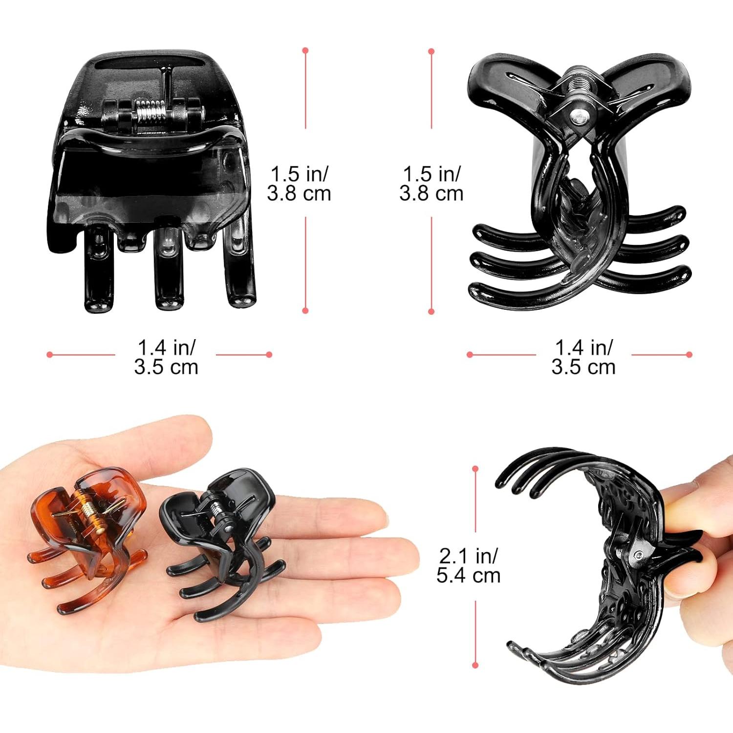 Clips de Mandíbula Morhom 6 Piezas para Cabello Grueso Negro