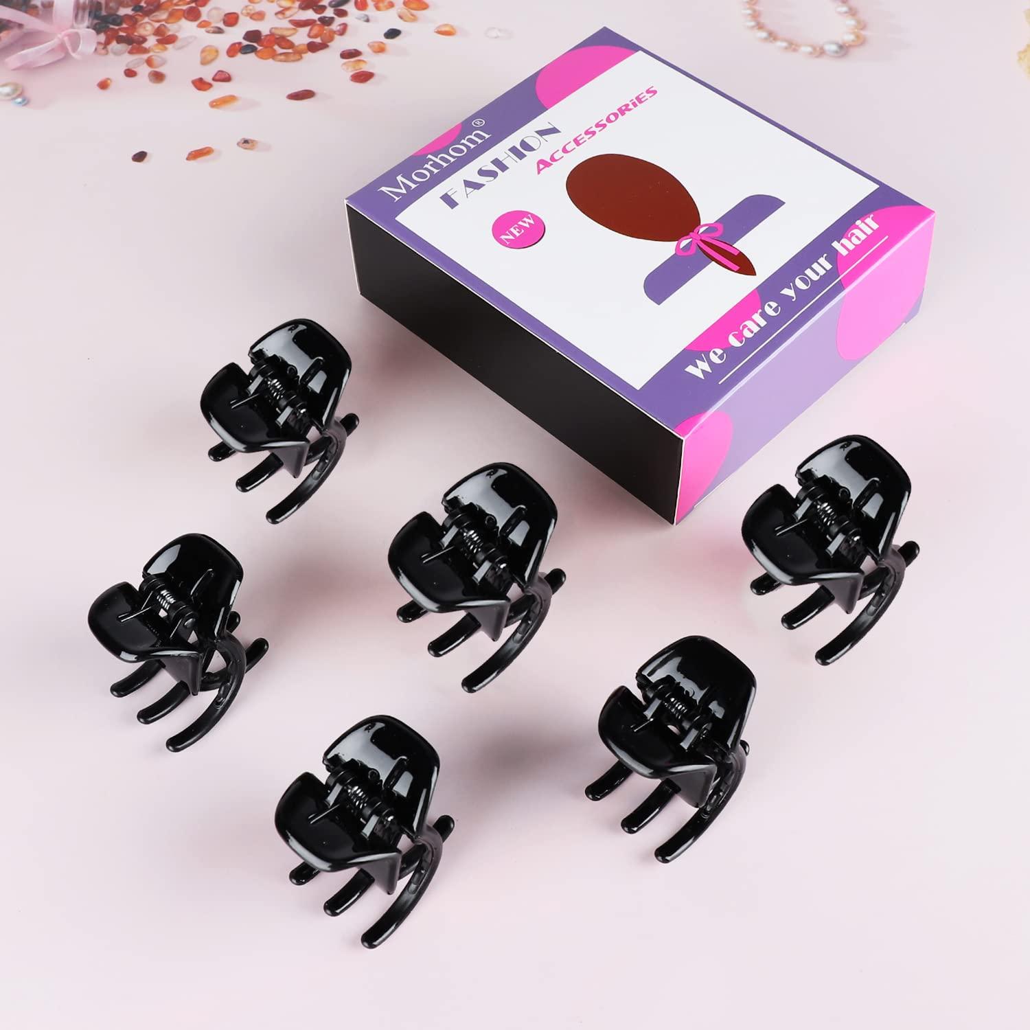 Clips de Mandíbula Morhom 6 Piezas para Cabello Grueso Negro