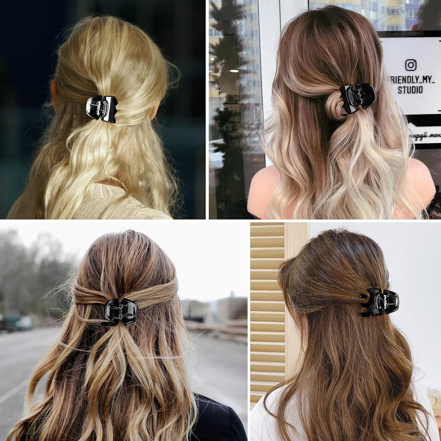 Clips de Mandíbula Morhom 6 Piezas para Cabello Grueso Negro