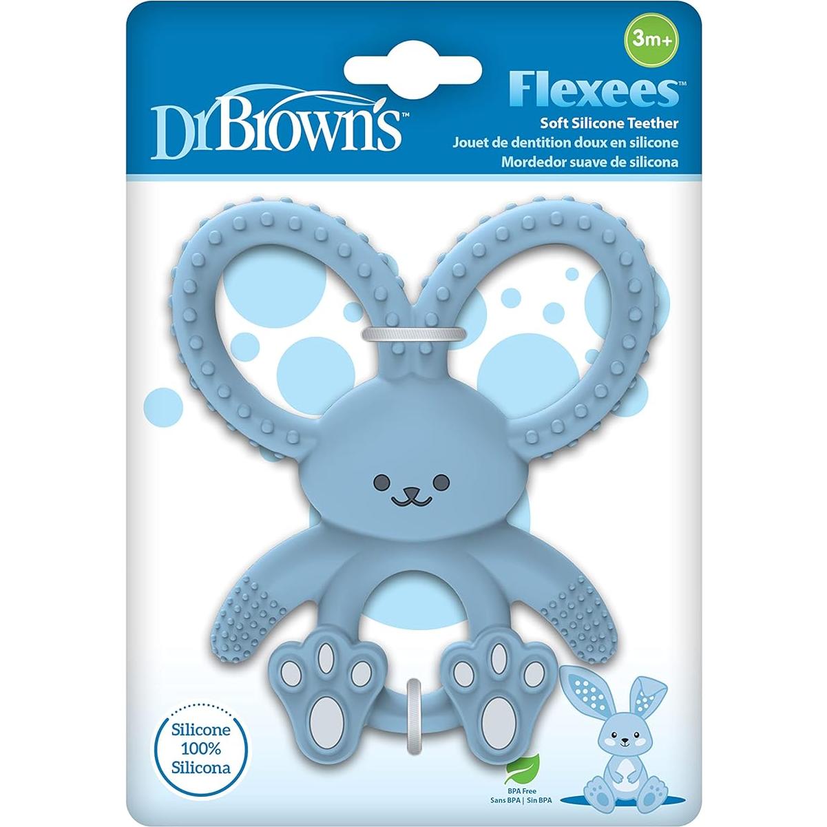Mordedor Dr. Brown's Flexees Conejito Azul 100% Silicona 3m+