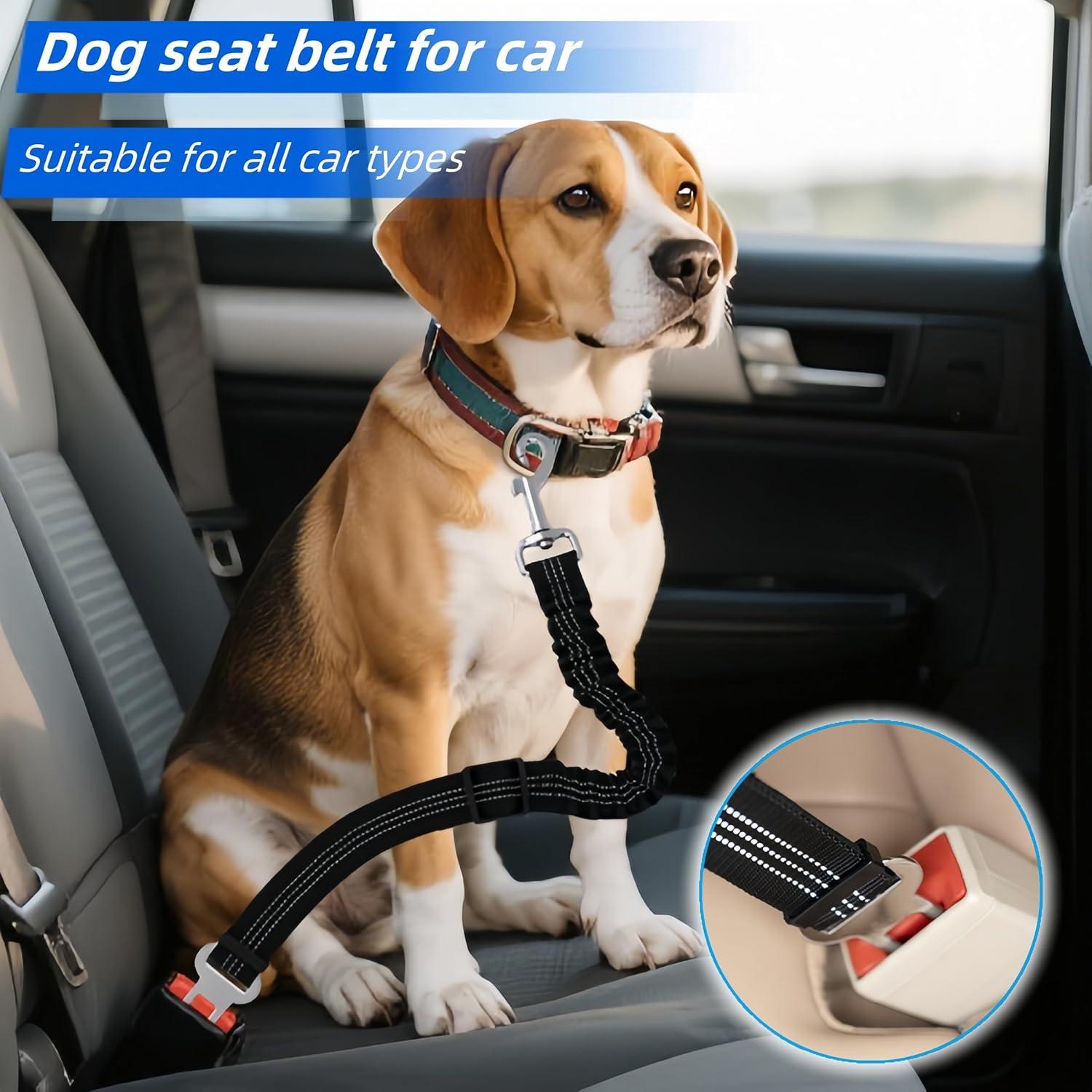 Cinturón de Seguridad para Perros Aerkersun Ajustable Negro