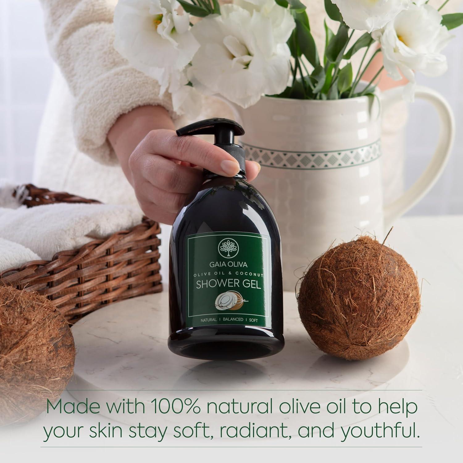 Gel de Ducha Gaia Oliva 500ml - Jabón Corporal Hidratante Coco