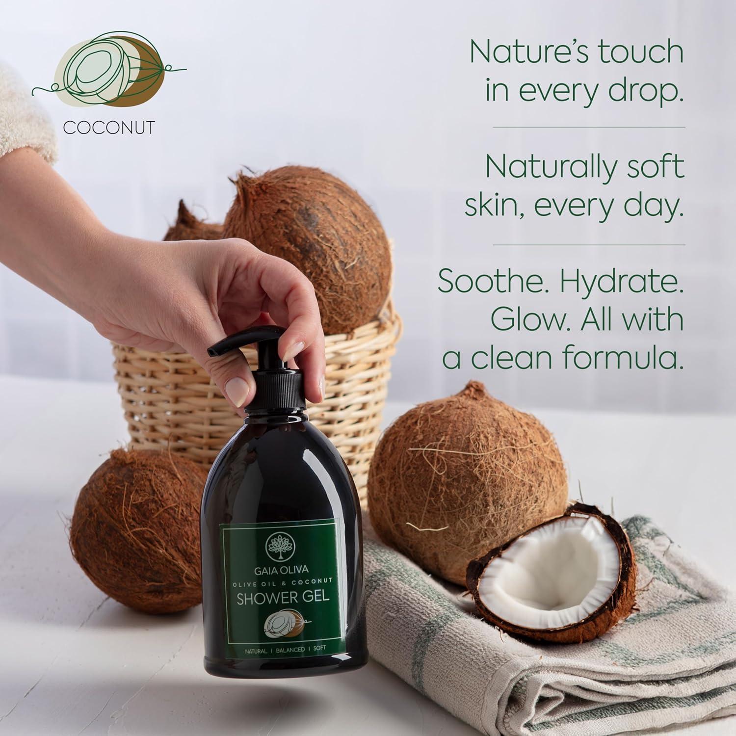 Gel de Ducha Gaia Oliva 500ml - Jabón Corporal Hidratante Coco