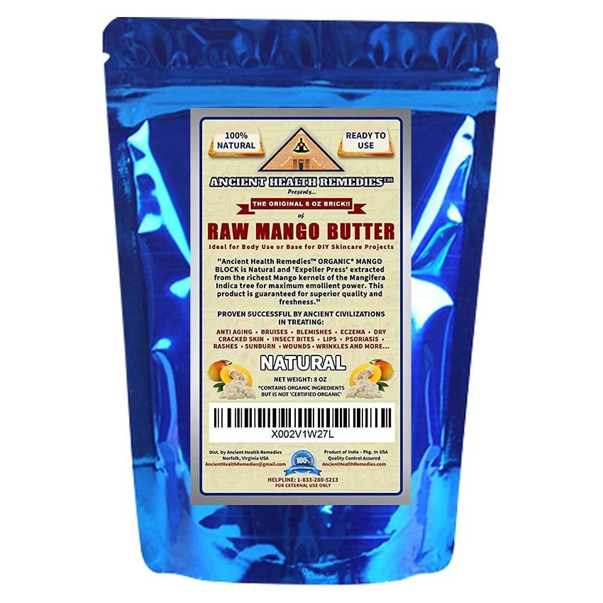 Manteca de Mango Cruda Orgánica Remedios Ancestrales 227g