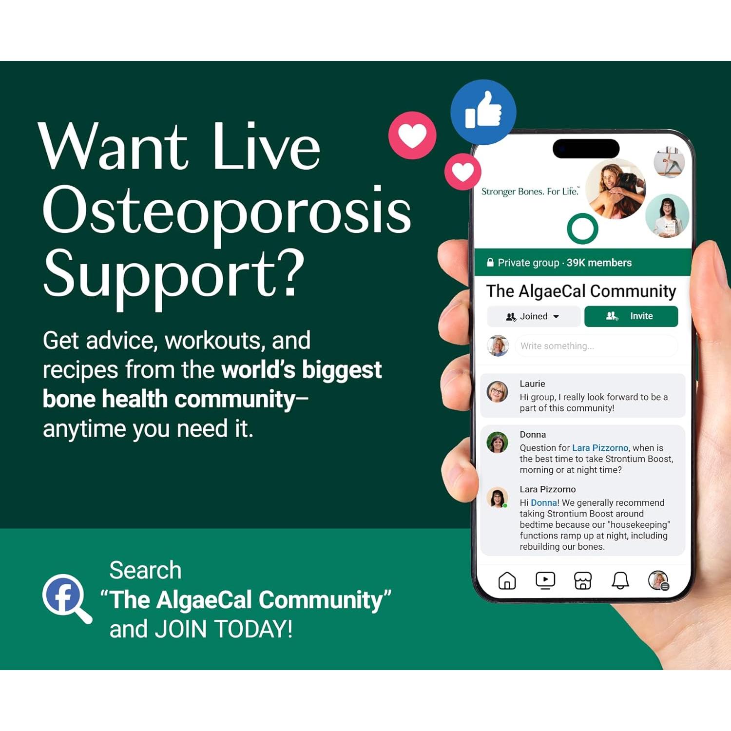 Suplemento de Vitaminas D3 K2 AlgaeCal 60 Cápsulas Blandas