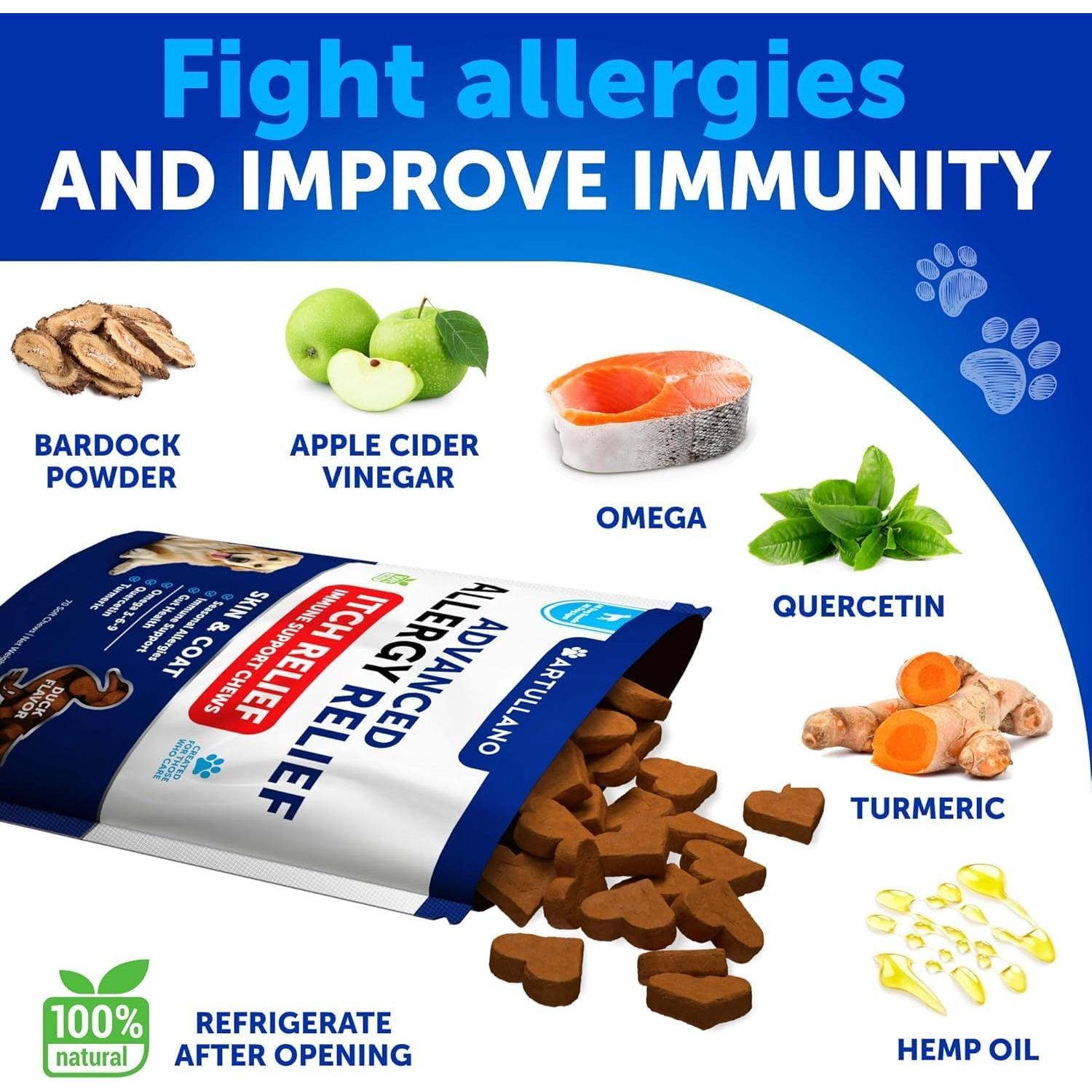 Masticables para Alergias en Perros Artullano - 70 Golosinas