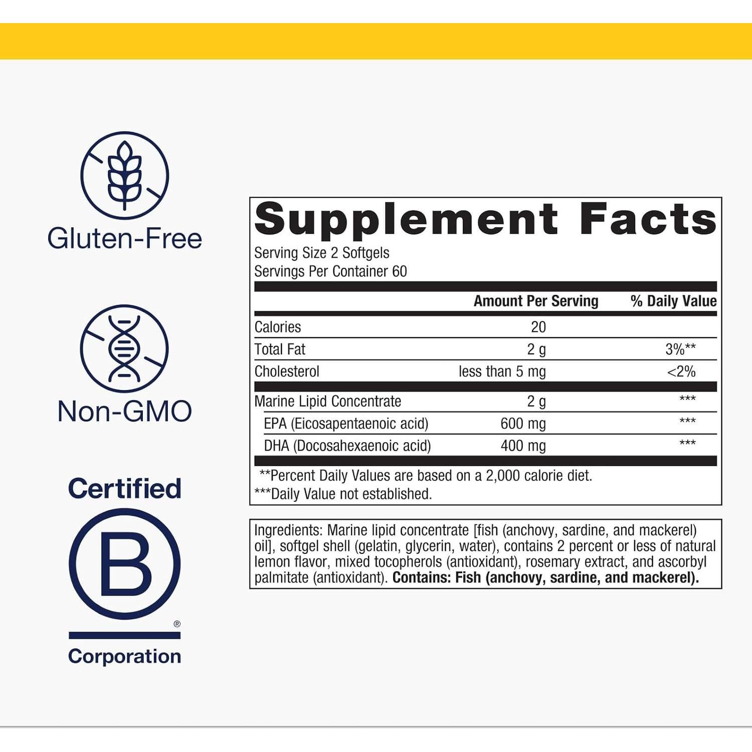 Metagenics OmegaGenics EPA-DHA 500 - Aceite de Pescado 120 Cápsulas