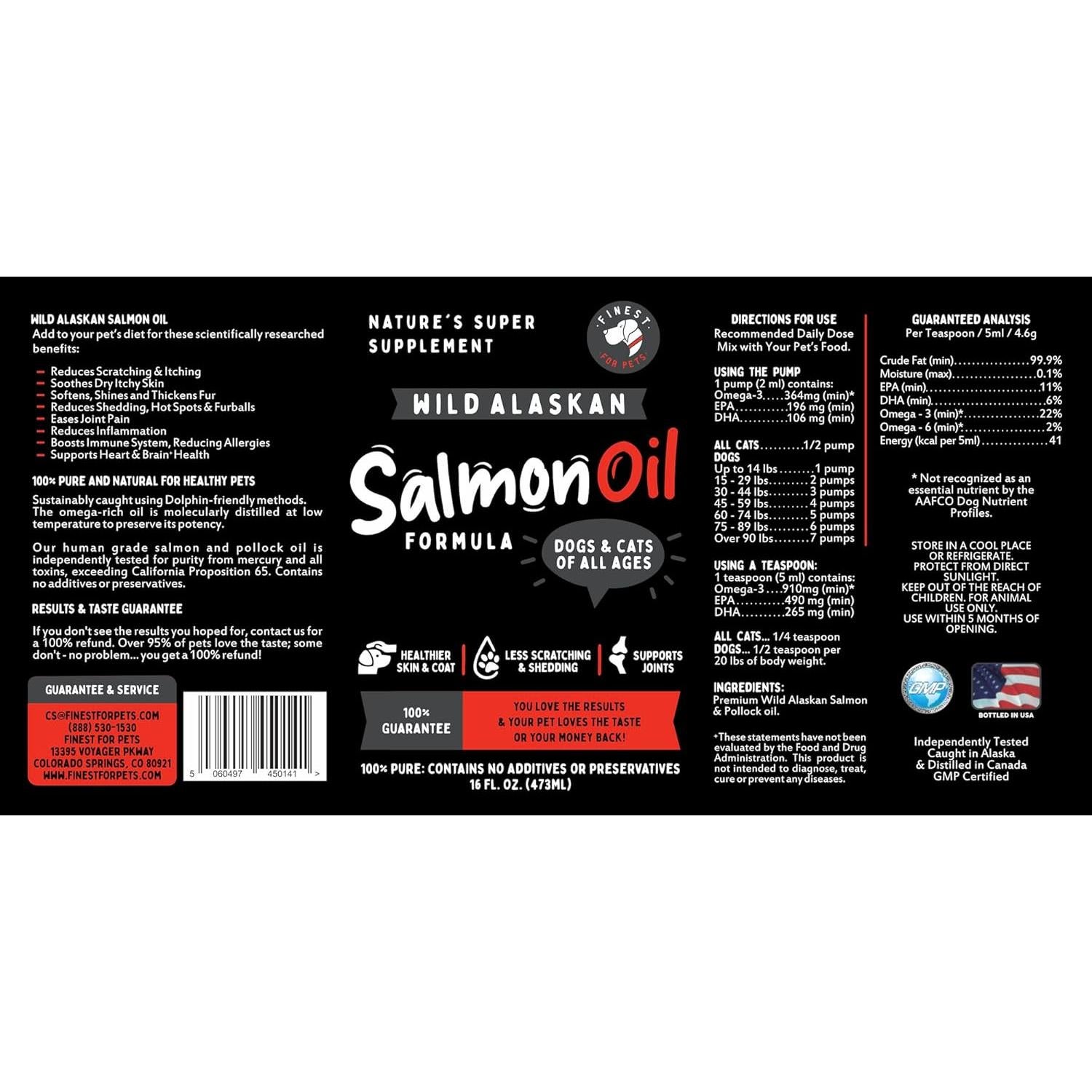 Aceite de Salmón Salvaje de Alaska 473ml para Perros y Gatos