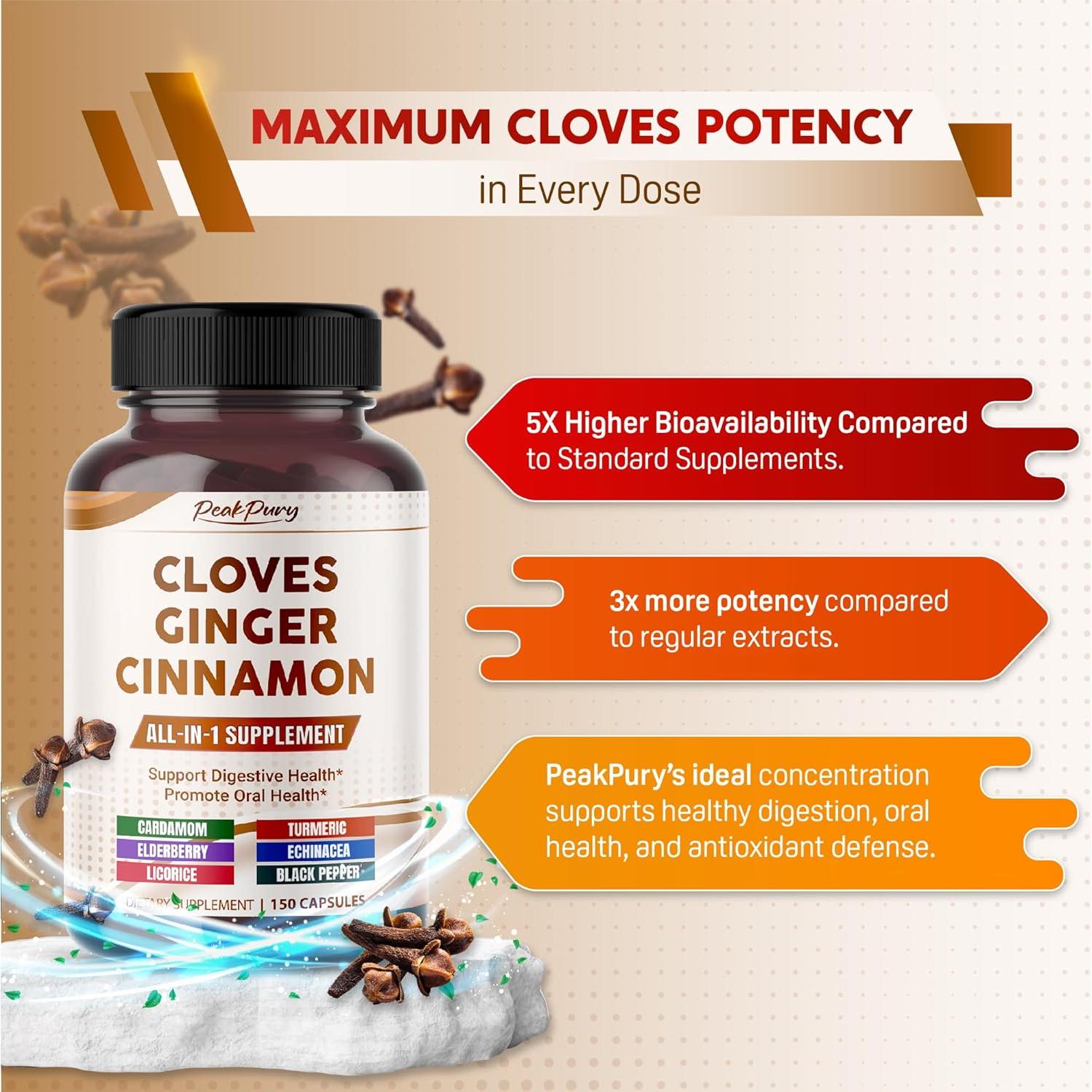 Clavos Ultra PeakPury 150 Cápsulas - Suplemento Digestivo y Oral