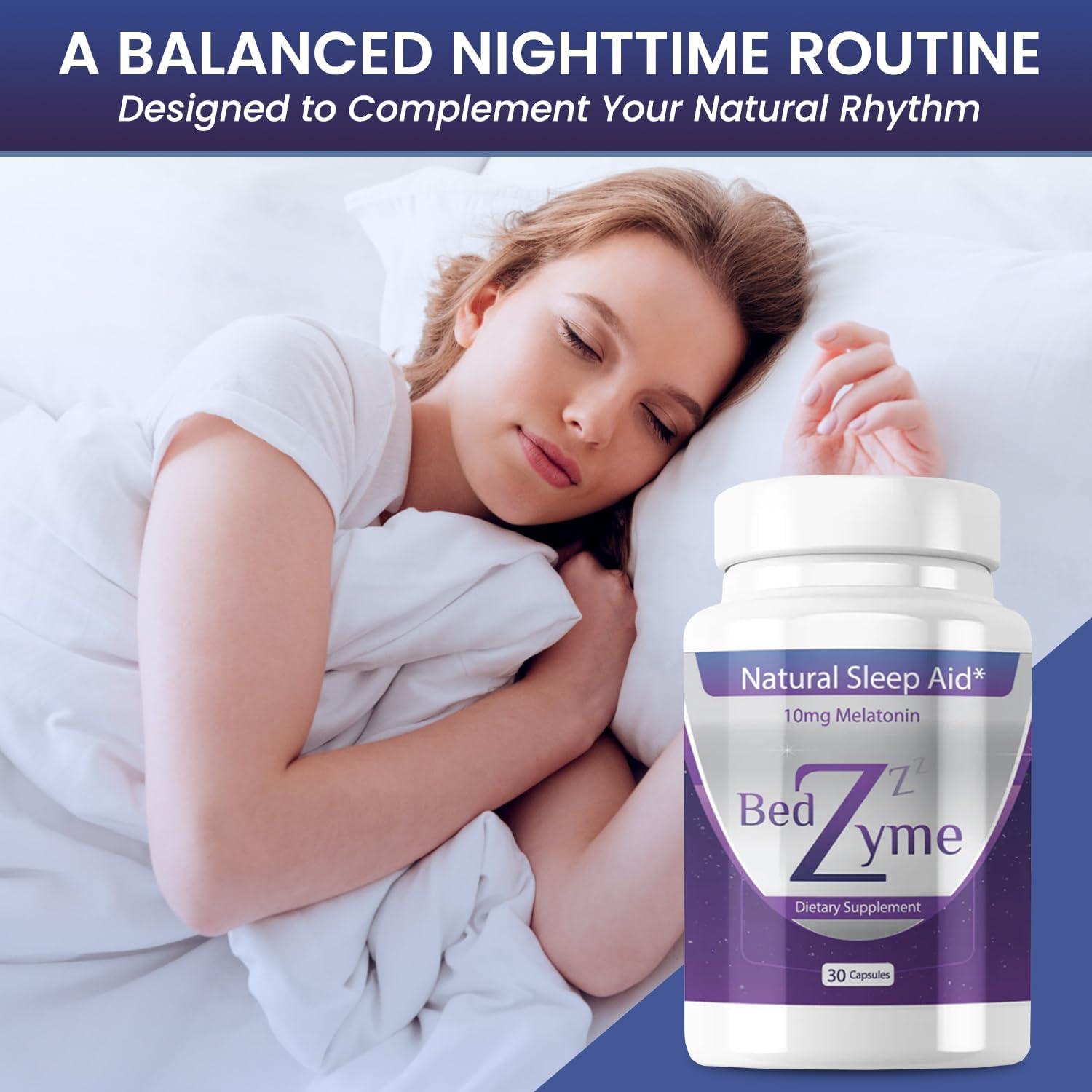 Suplemento para Dormir BedZyme 30 Cápsulas 10mg Melatonina