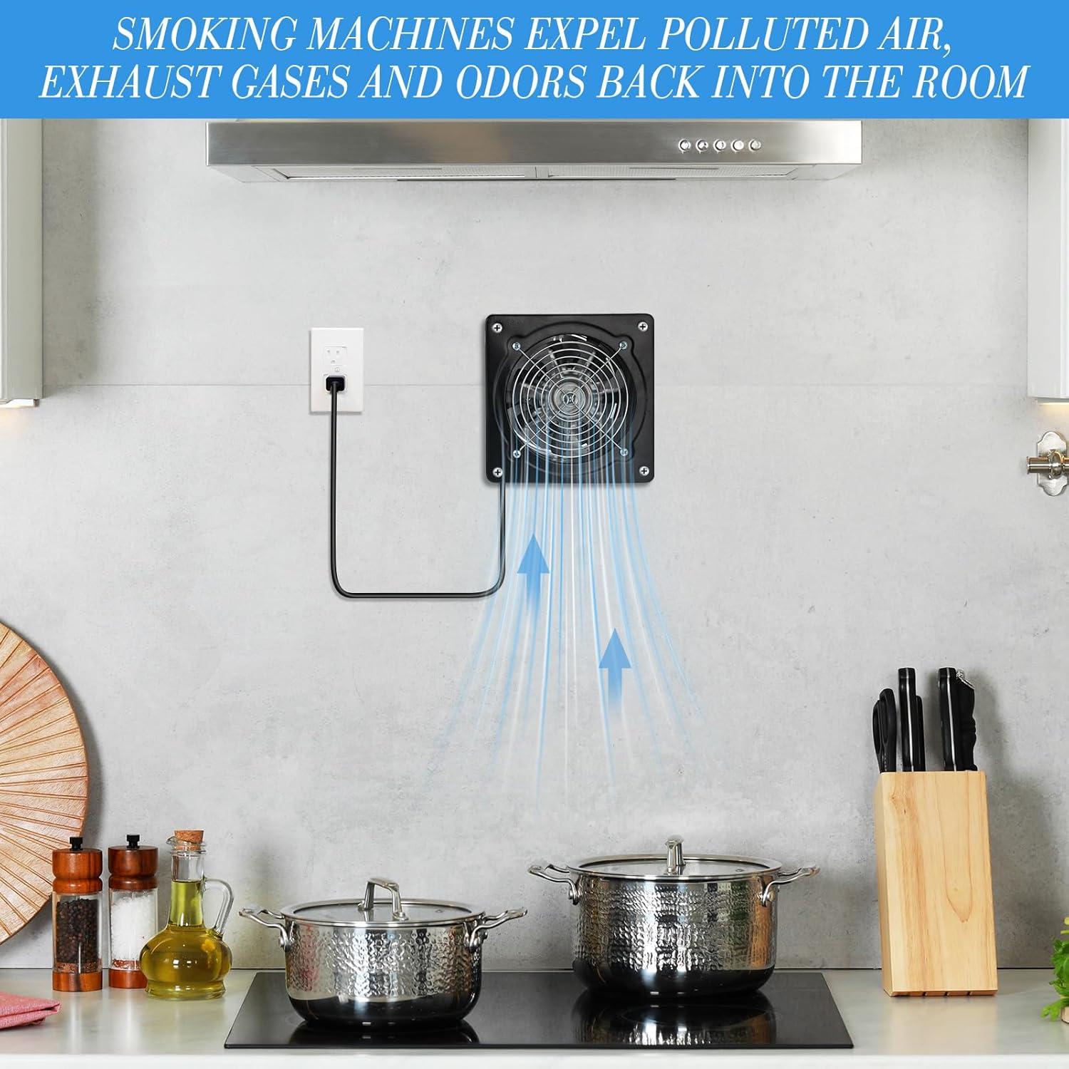 Ventilador de Escape 6" Yaocom Negro para Baño y Cocina