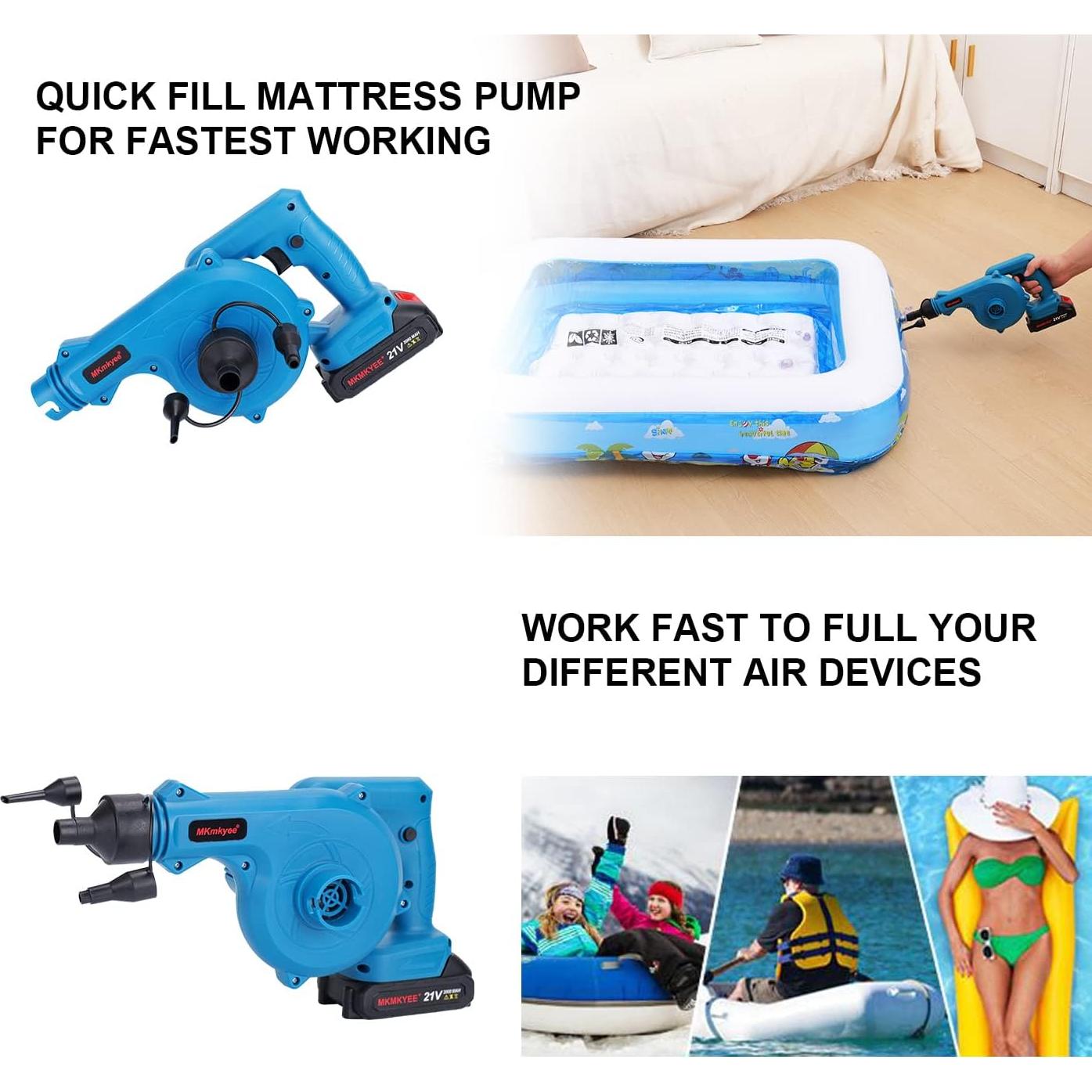 Soplador Inalámbrico MKMKYEE 3-en-1 21V Portátil Ligero