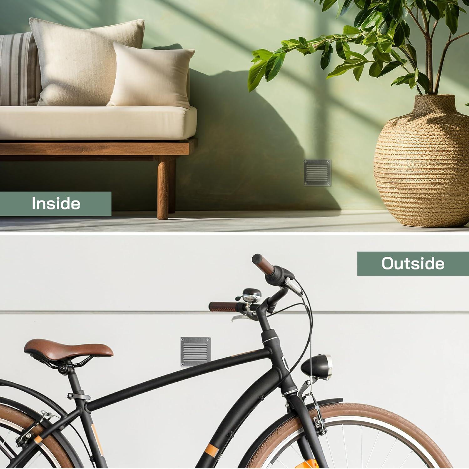 Cubierta de Ventilación Metal Galvanizado 10x10 cm para HVAC