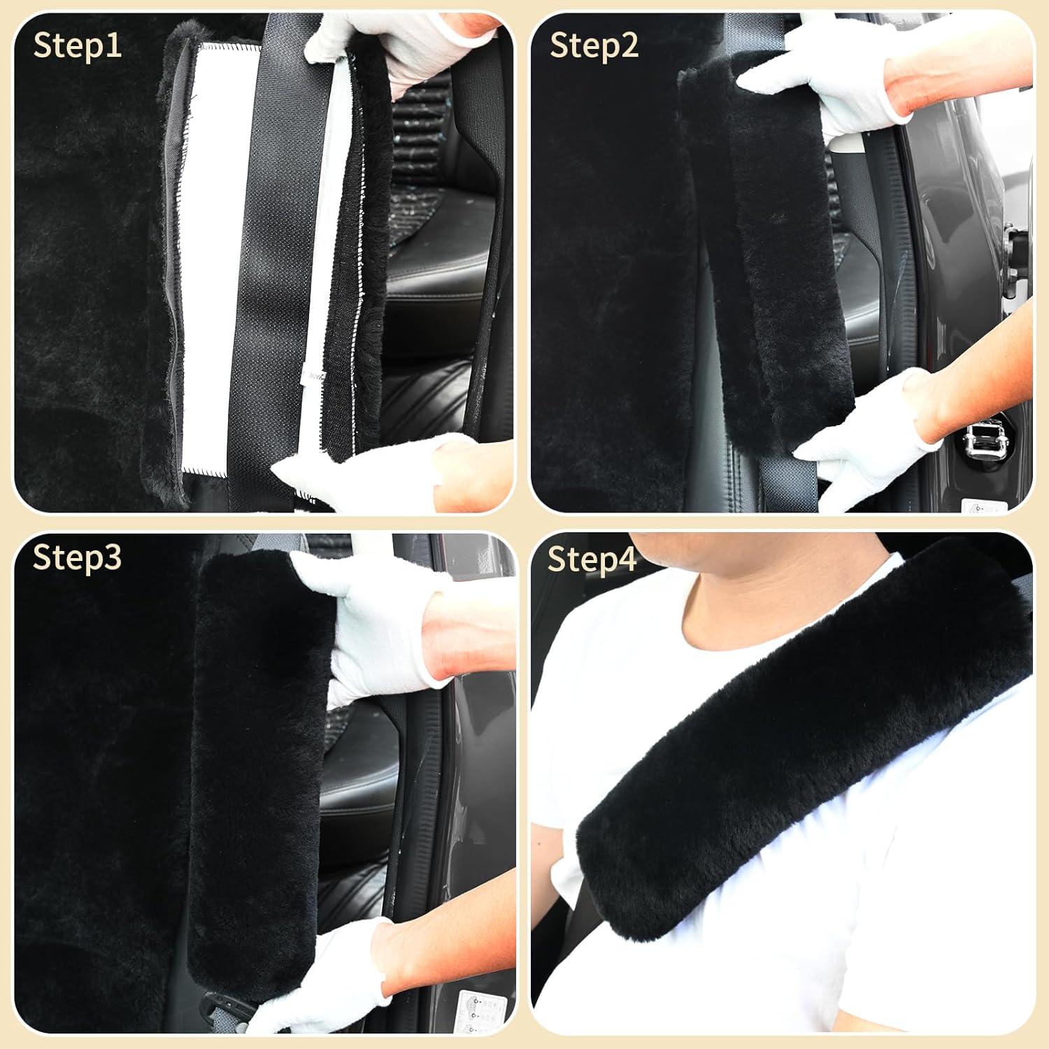 Funda de Cinturón de Seguridad Aegis Piel de Oveja Negra 2Pack