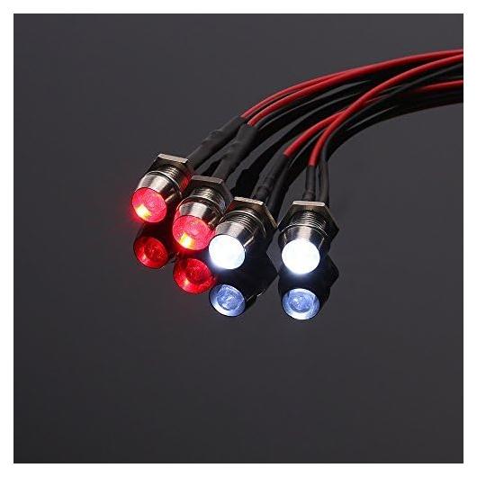Kit de Luces LED 4Pcs GLOBACT para Coche RC 1/10 1/8