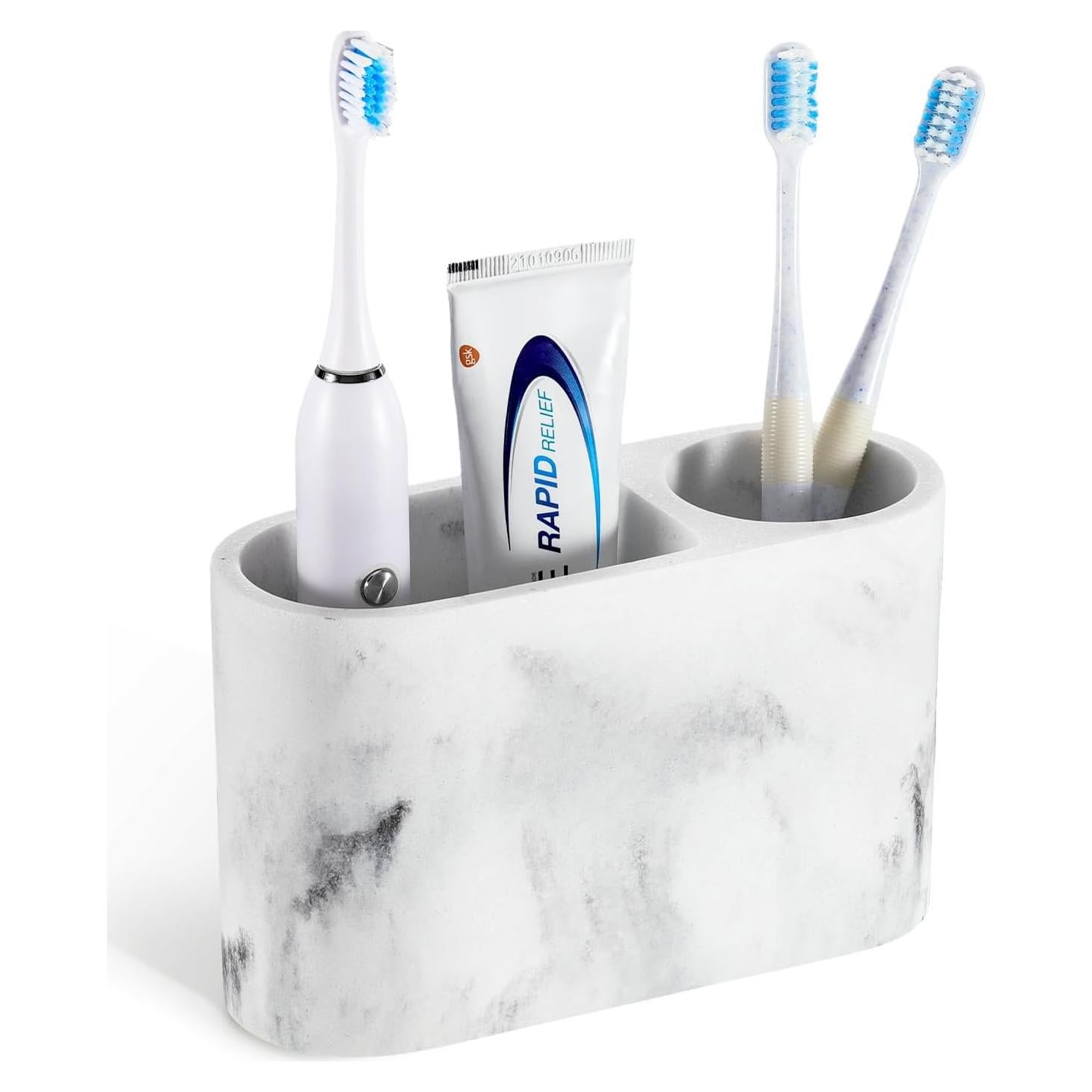 Soporte para Cepillos de Dientes Luxspire 2 Ranuras Blanco