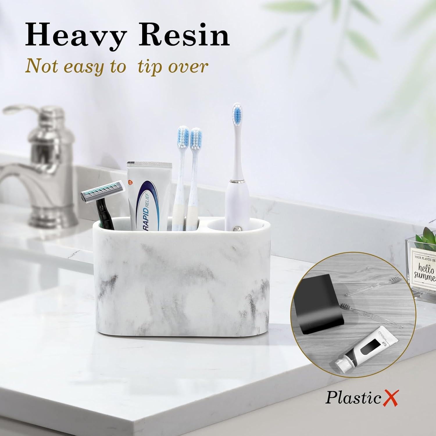 Soporte para Cepillos de Dientes Luxspire 2 Ranuras Blanco