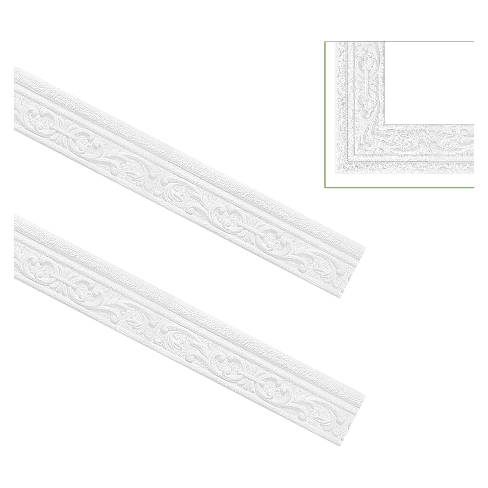 Moldura de Espuma Autoadhesiva QoTang 230 x 8 cm Blanca