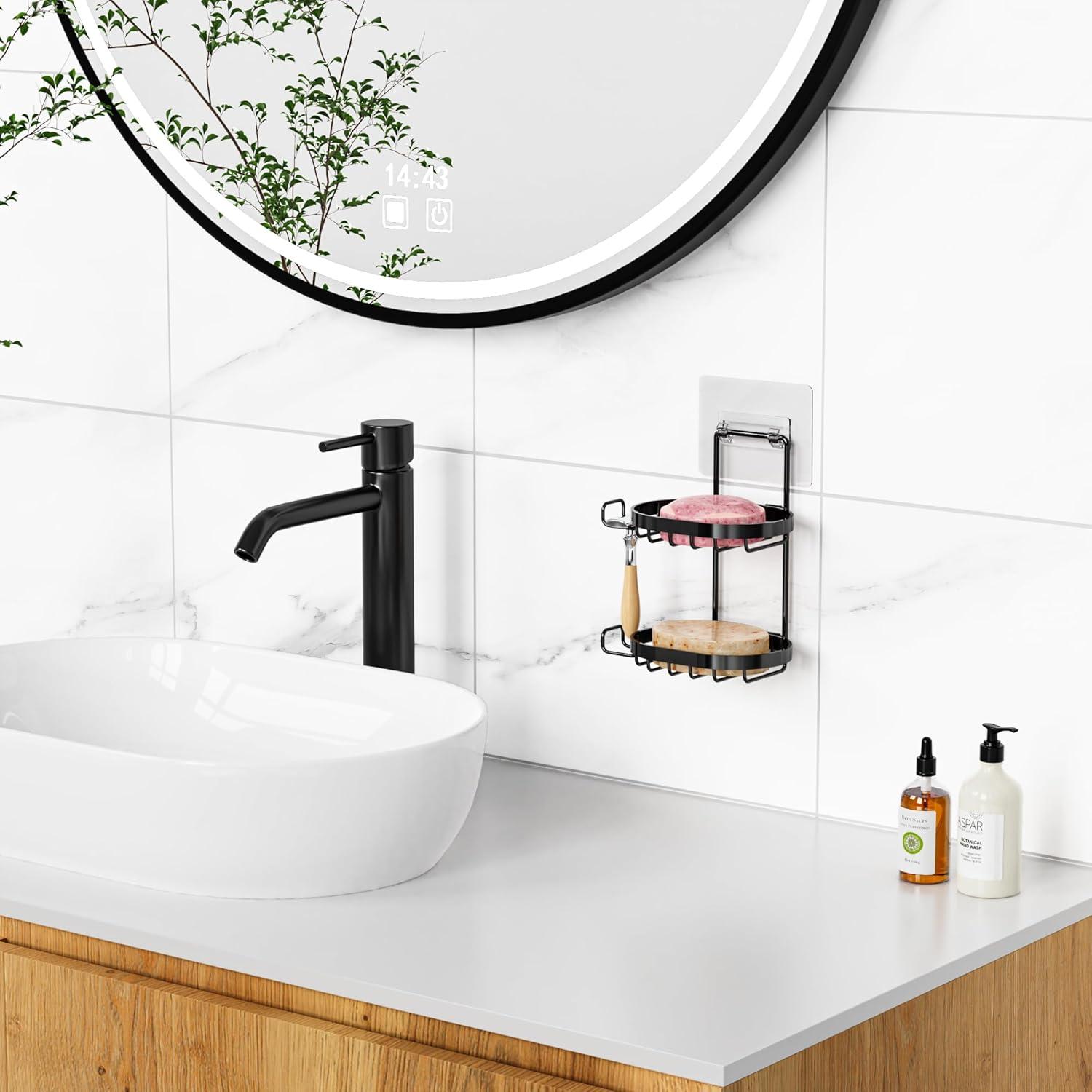 Soporte para Jabón de 2 Niveles MASADI Acero Inoxidable Negro