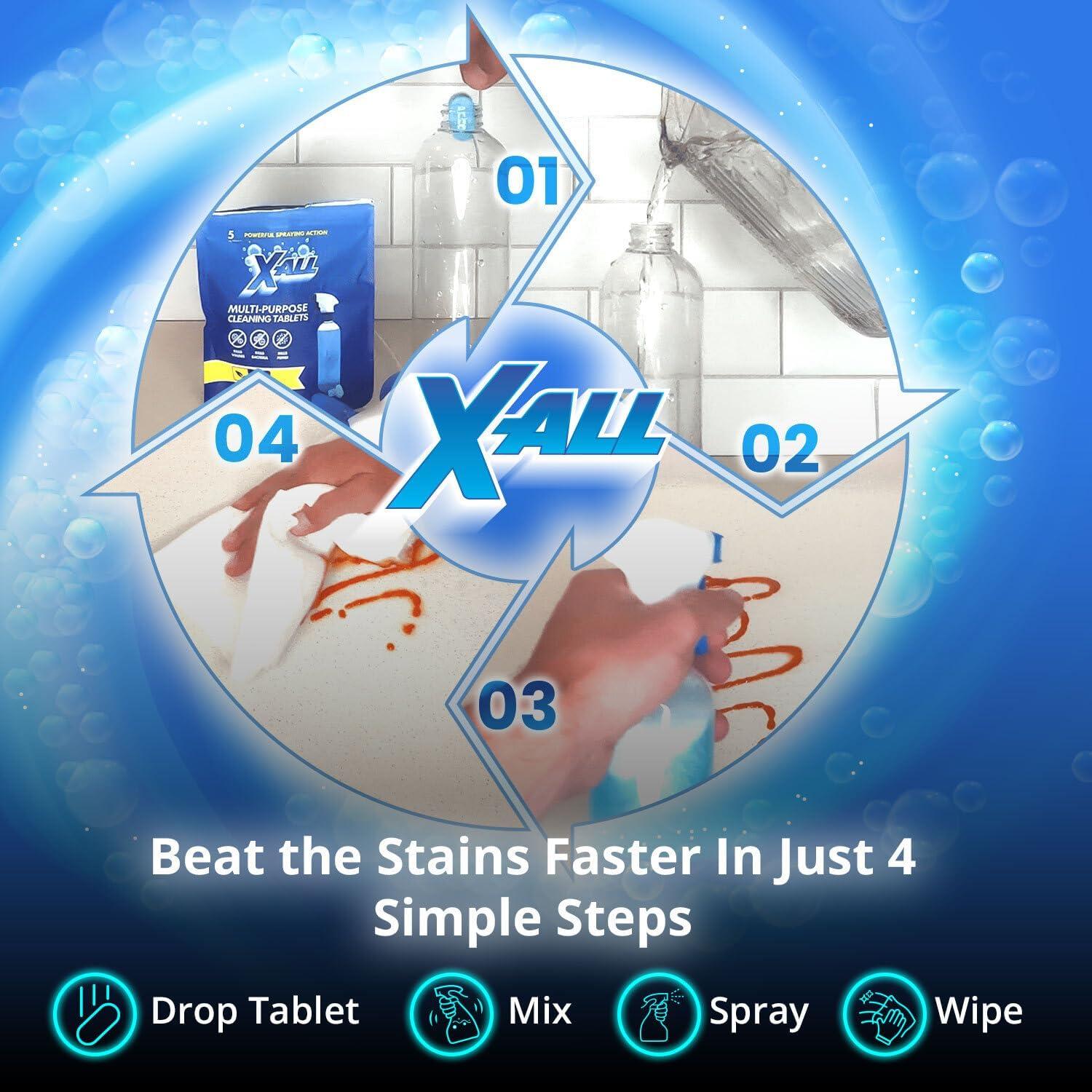 Limpiador Multiusos X-ALL - Kit con Botella y 5 Tabletas