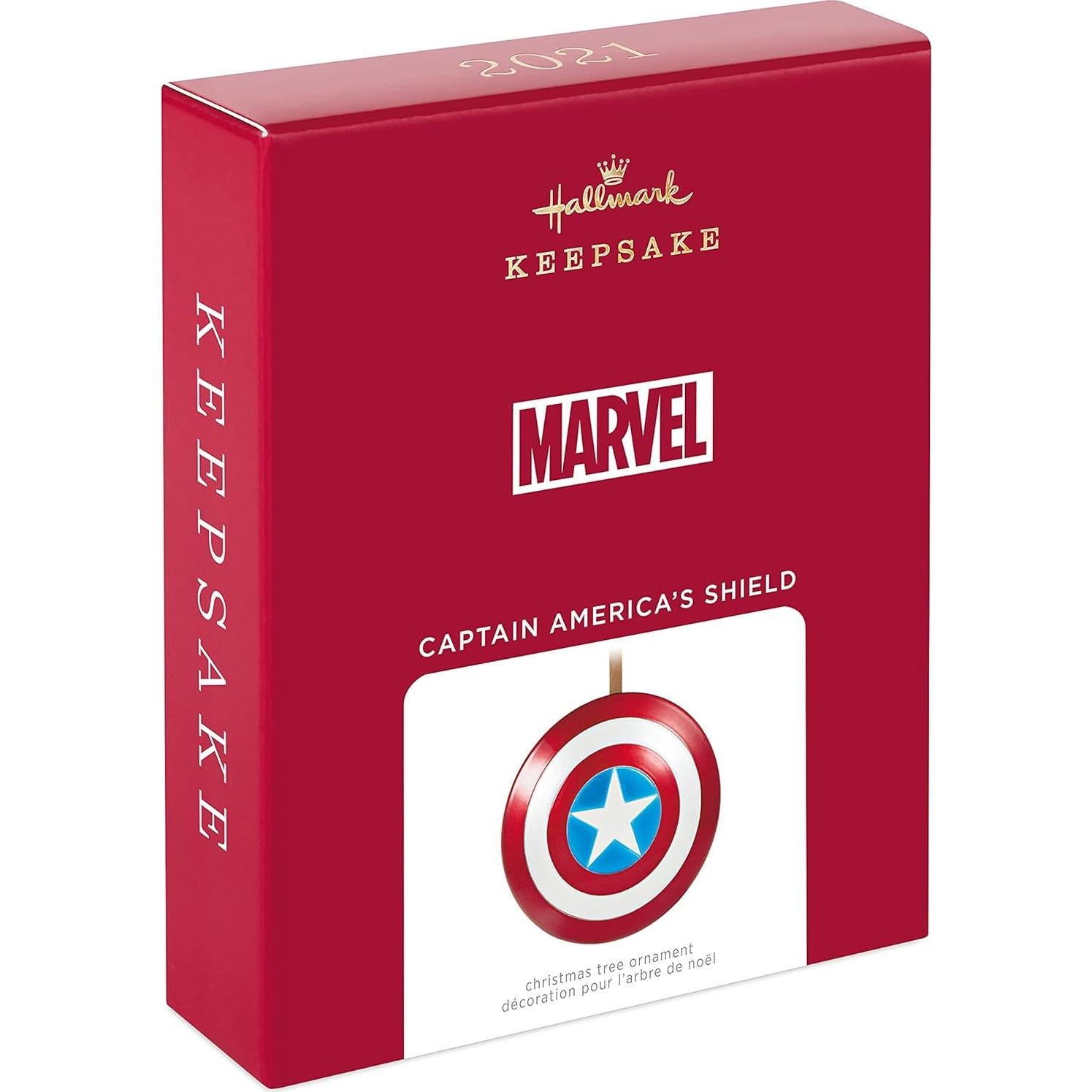 Adorno Navideño Hallmark 2021 Escudo Capitán América Metal