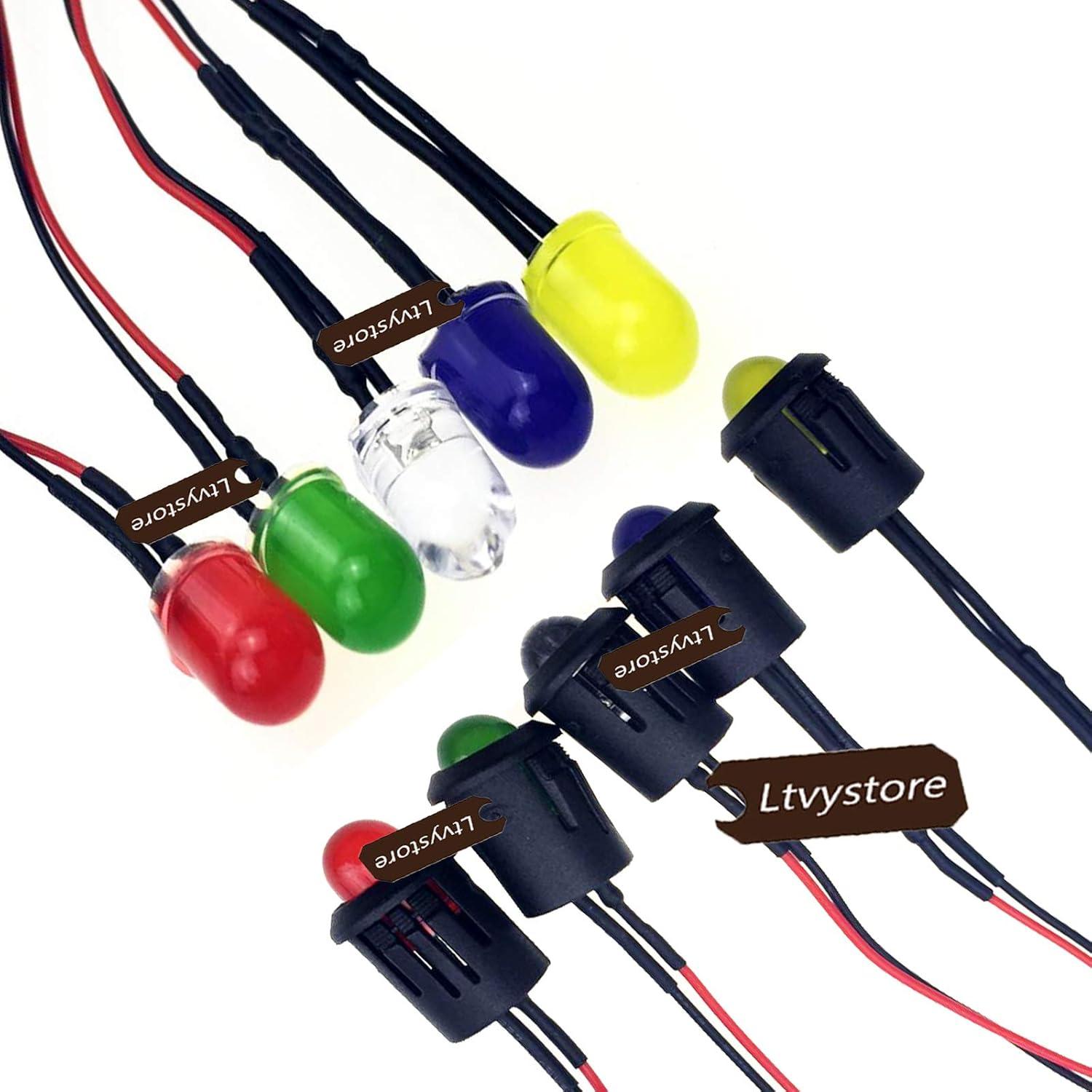 50 Pcs LED Pre Cableado 8MM 24V Multicolor Ltvystore