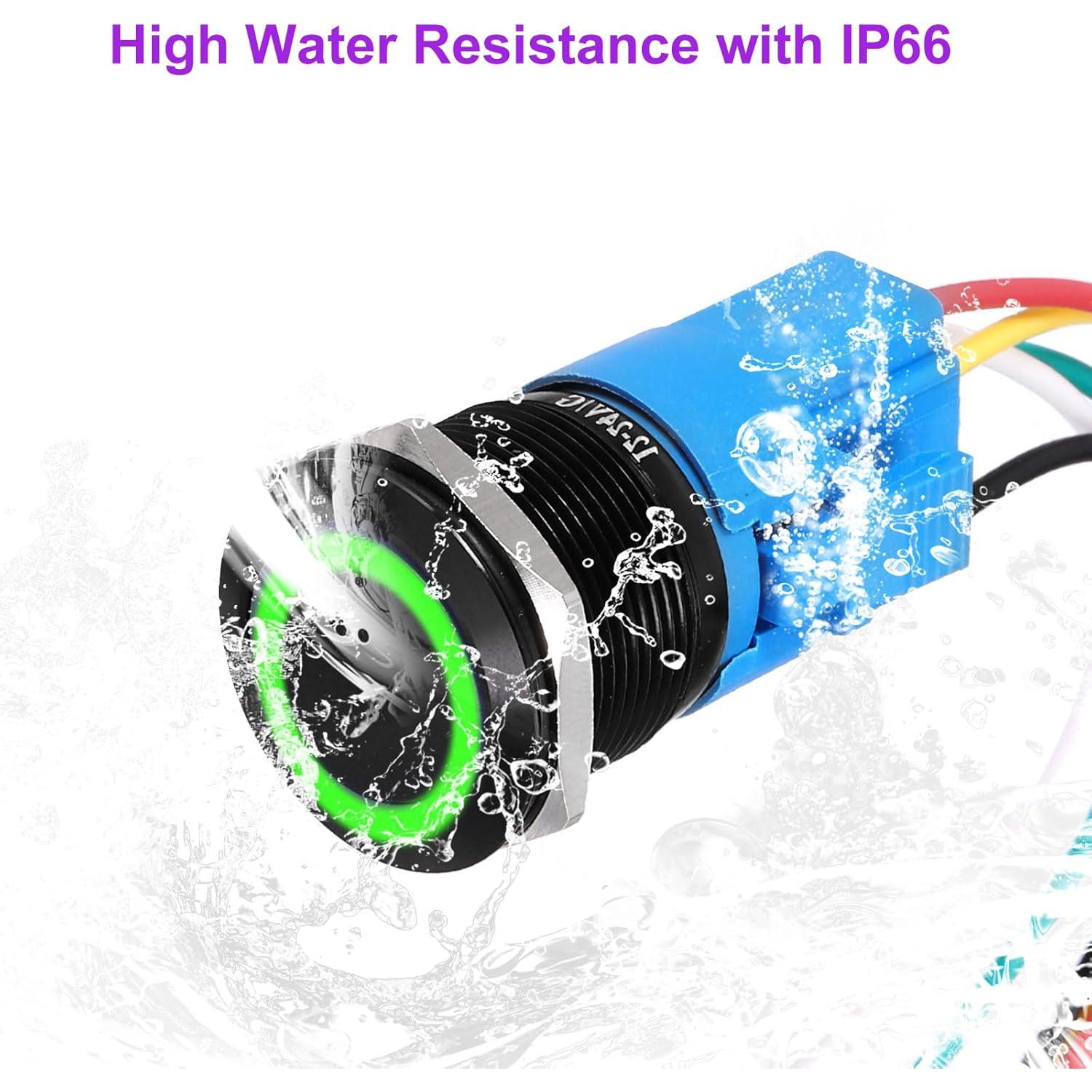 Interruptor de Botón Pulsador DMiotech 19mm Aluminio 2 Pack