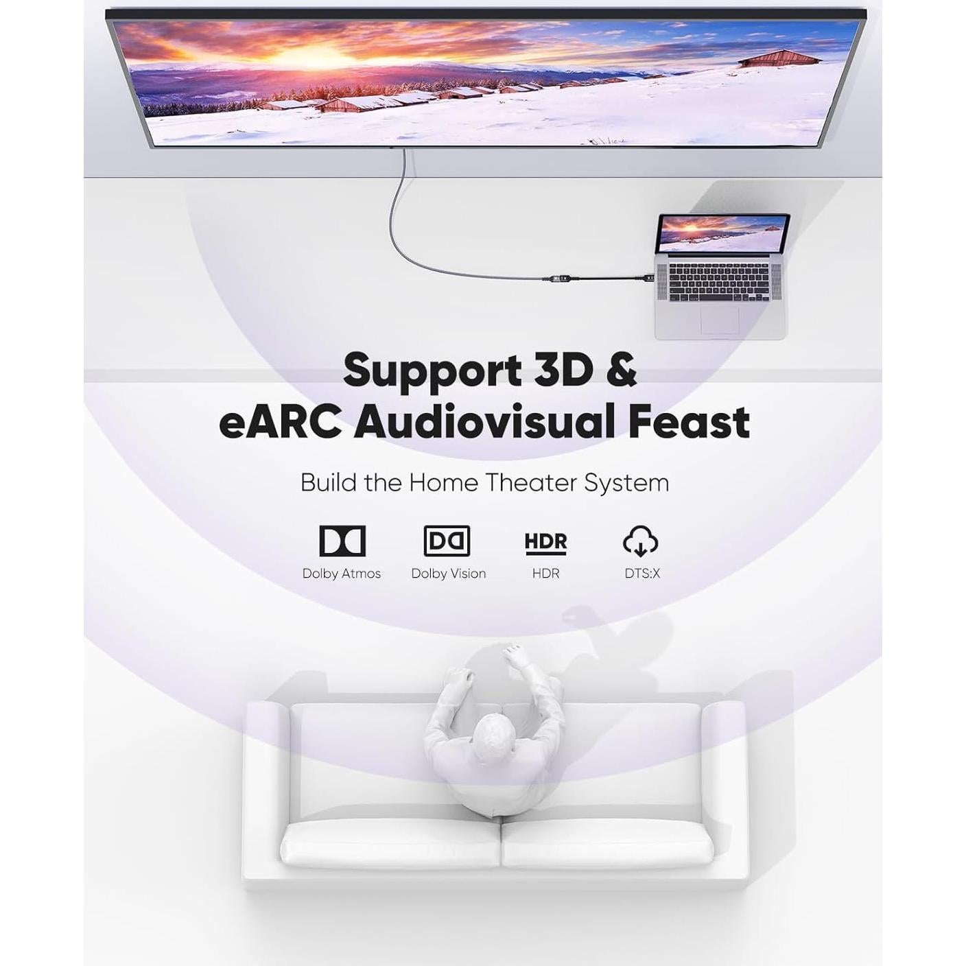 Extensor HDMI Highwings 8K 0.15m Macho a Hembra Compatible PS5