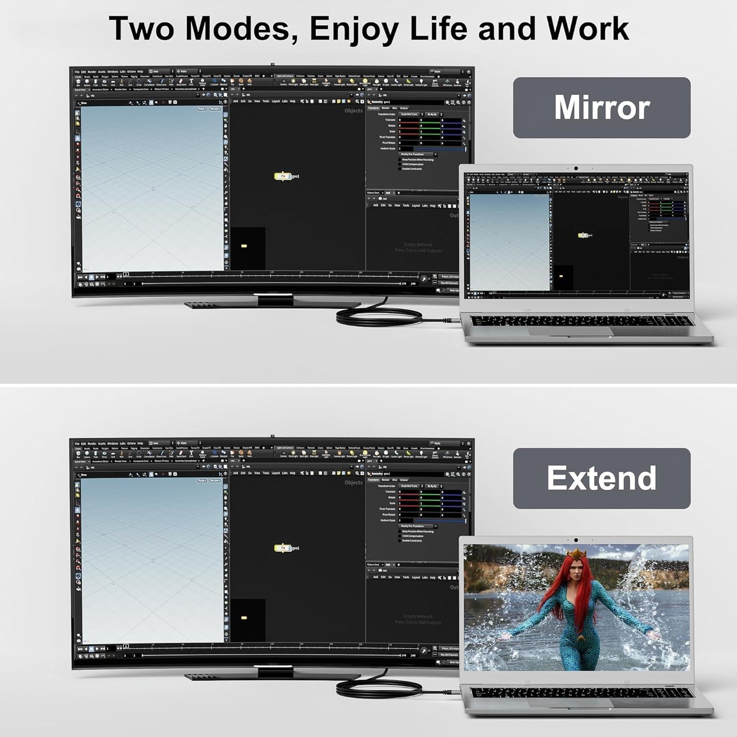 Cable HDMI a VGA 1.22 m Conable, Macho a Macho, Full HD 1080P