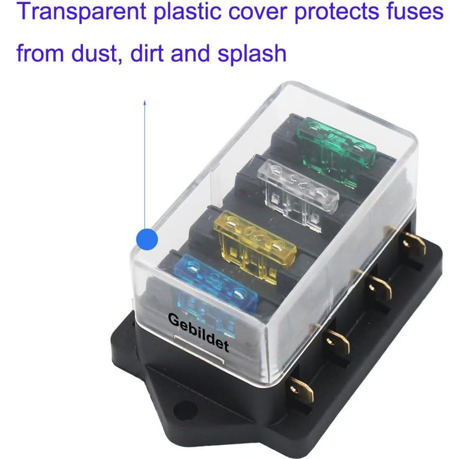 Caja de Soporte para Fusibles de Cuchilla 4 Vías Gebildet 32V