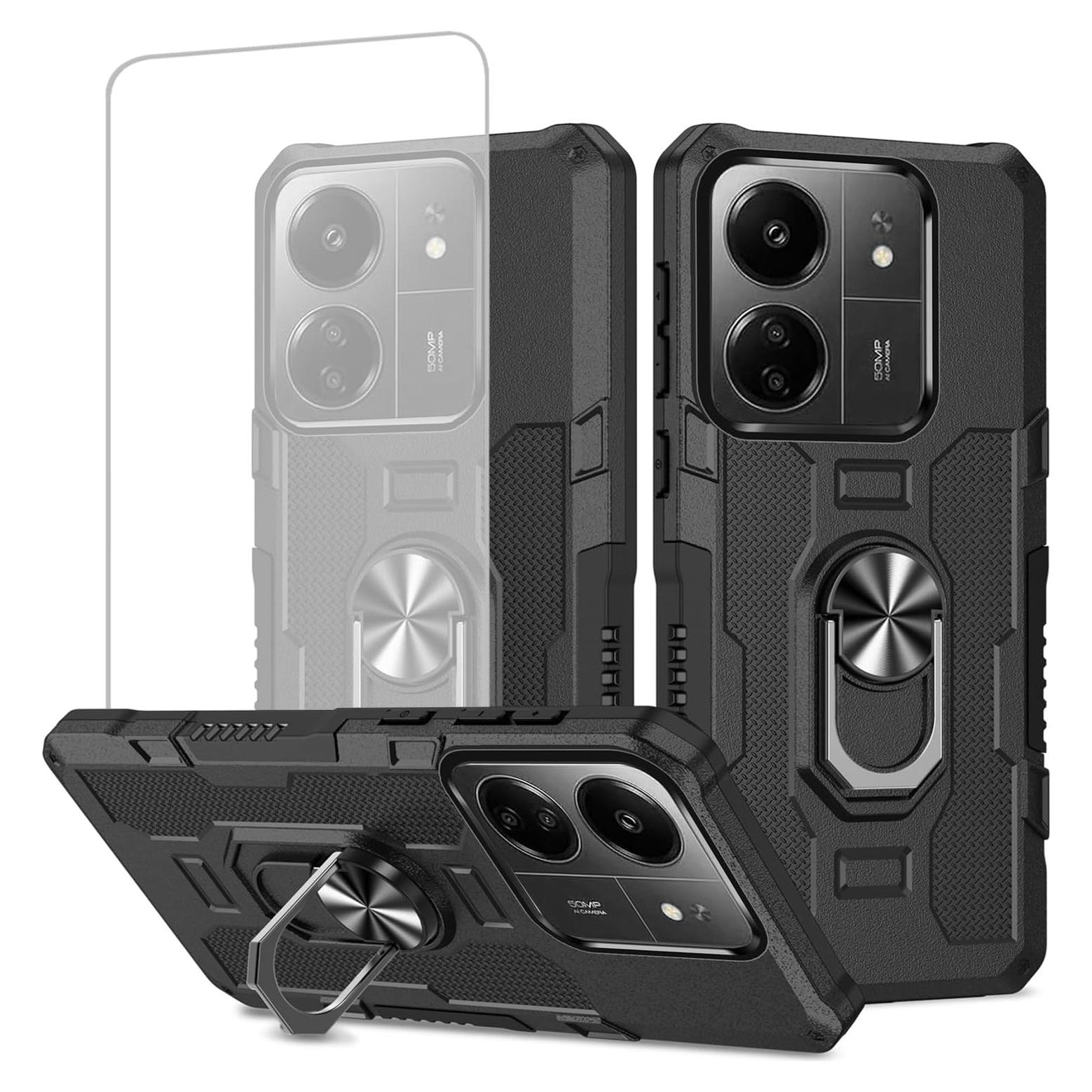 Funda Híbrida para Xiaomi Redmi 13C 4G con Protector de Pantalla