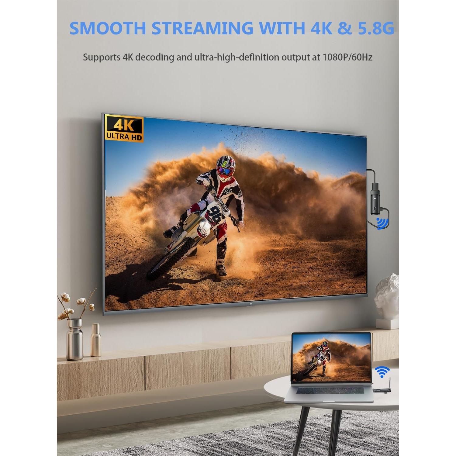 Transmisor y receptor HDMI AIMIBO 4K, 50m, plug and play