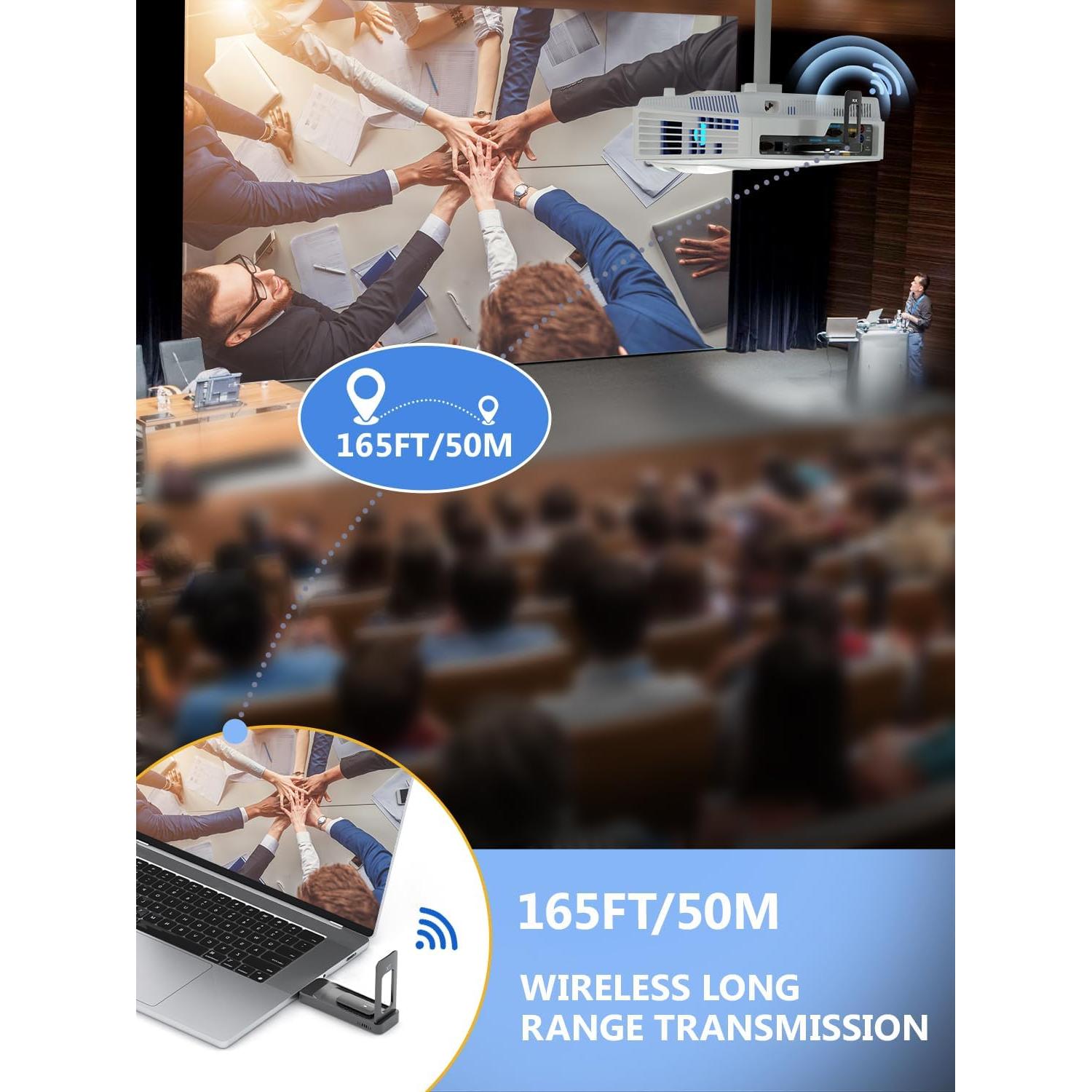 Transmisor y receptor HDMI AIMIBO 4K, 50m, plug and play