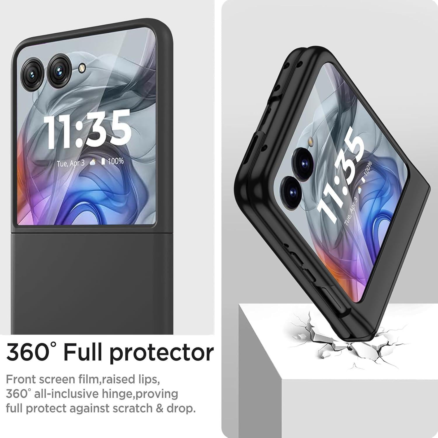 Funda Motorola Razr 2024/2025 con Protector de Pantalla Negro