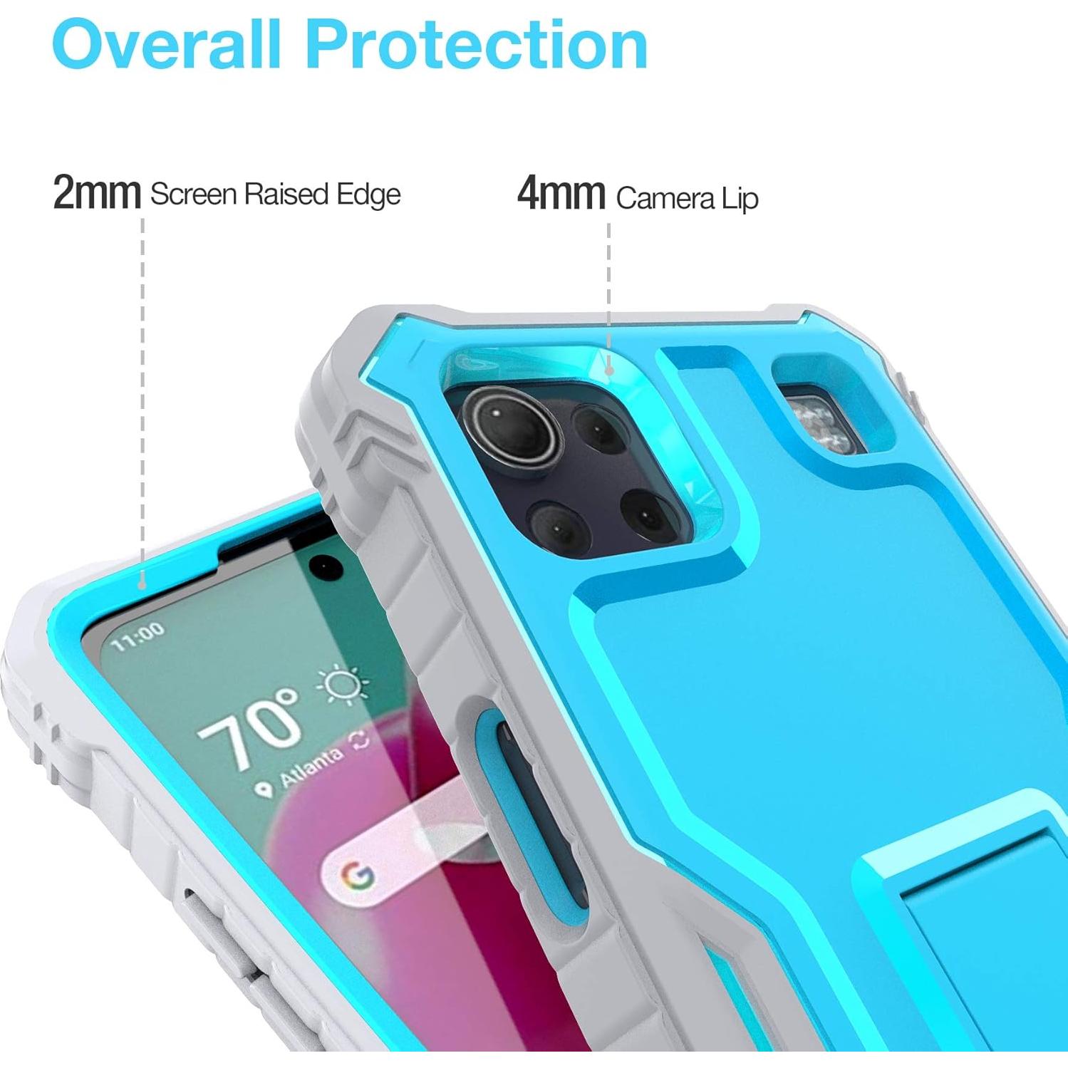 Funda FITO para LG K92 5G Doble Capa Azul con Soporte