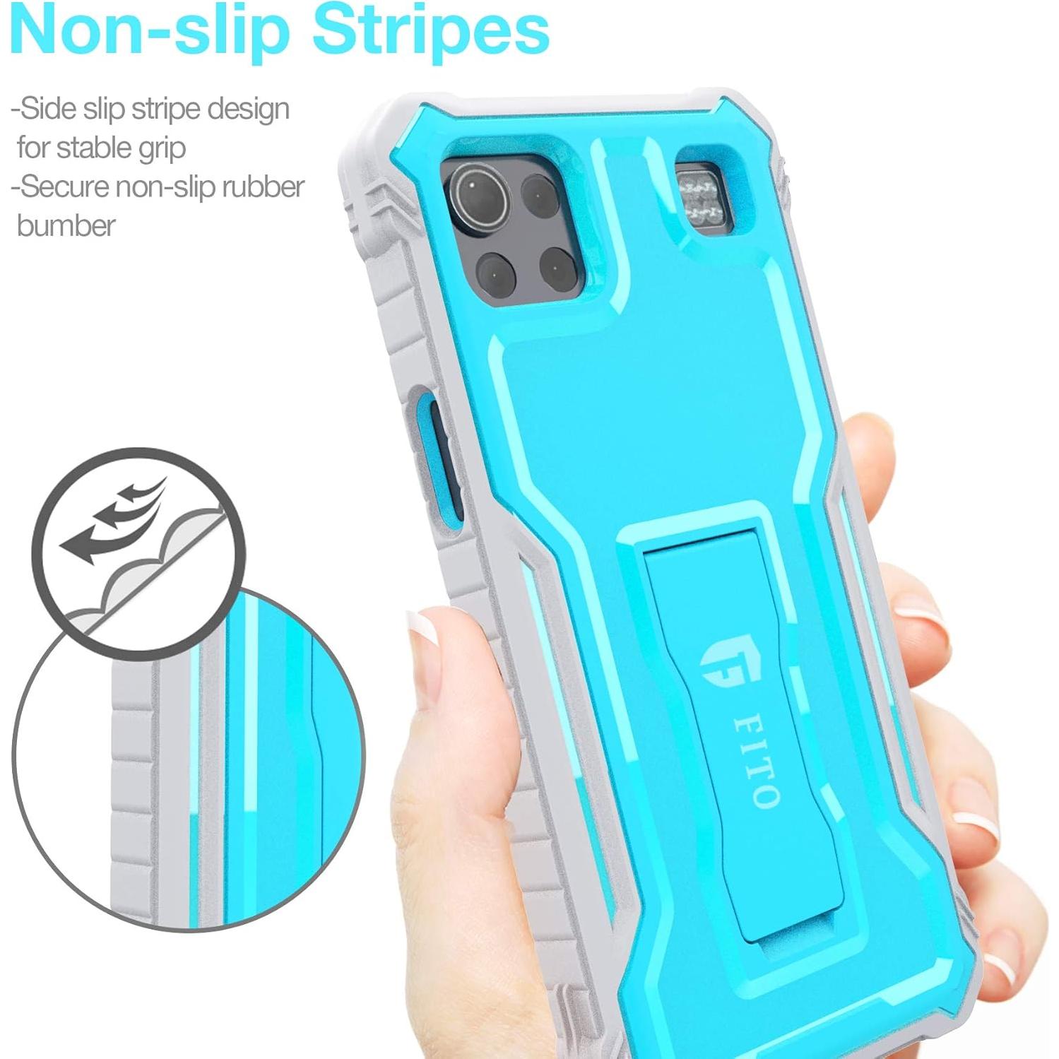 Funda FITO para LG K92 5G Doble Capa Azul con Soporte
