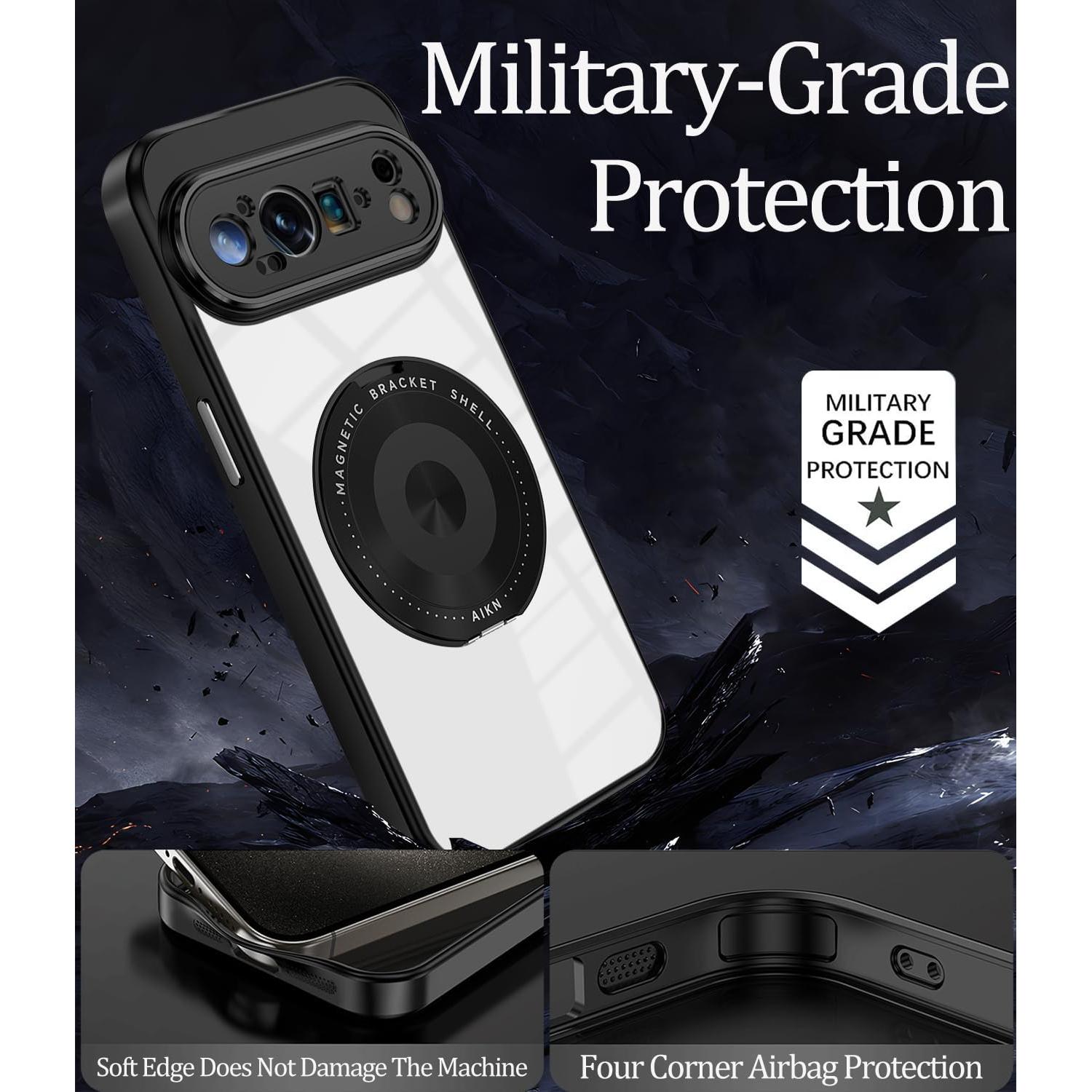 Funda Google Pixel 9 Pro XL Wousunly Protección Militar Negra