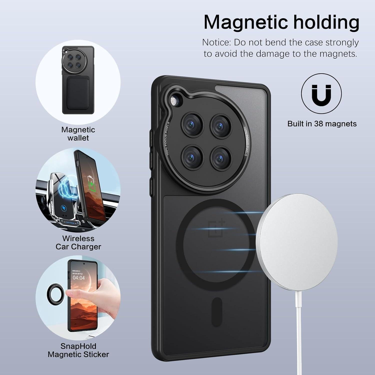 Funda Magnética DUEDUE para OnePlus 12R 6.78" Negra