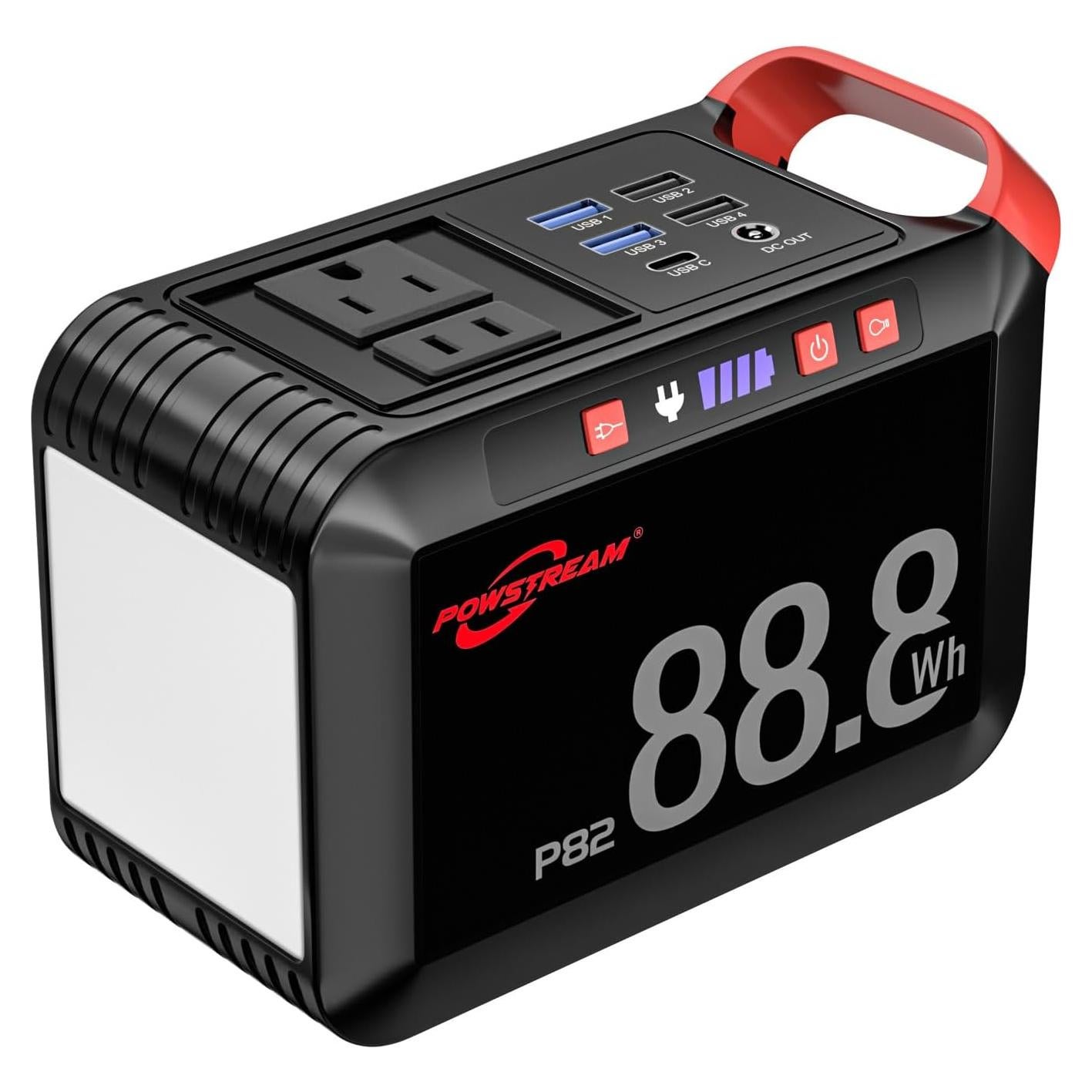 Estación de Energía Portátil POWSTREAM 88.8Wh 80W para Camping