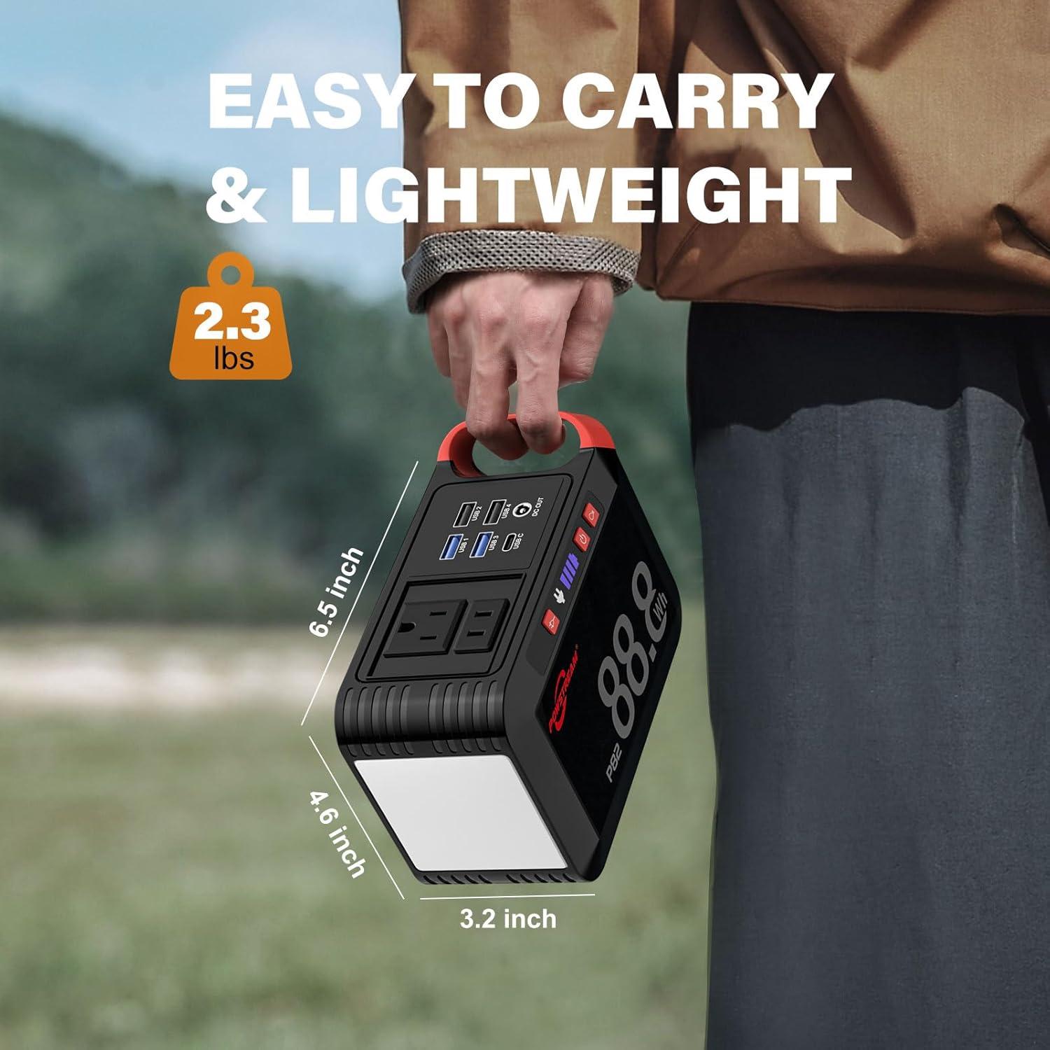 Estación de Energía Portátil POWSTREAM 88.8Wh 80W para Camping