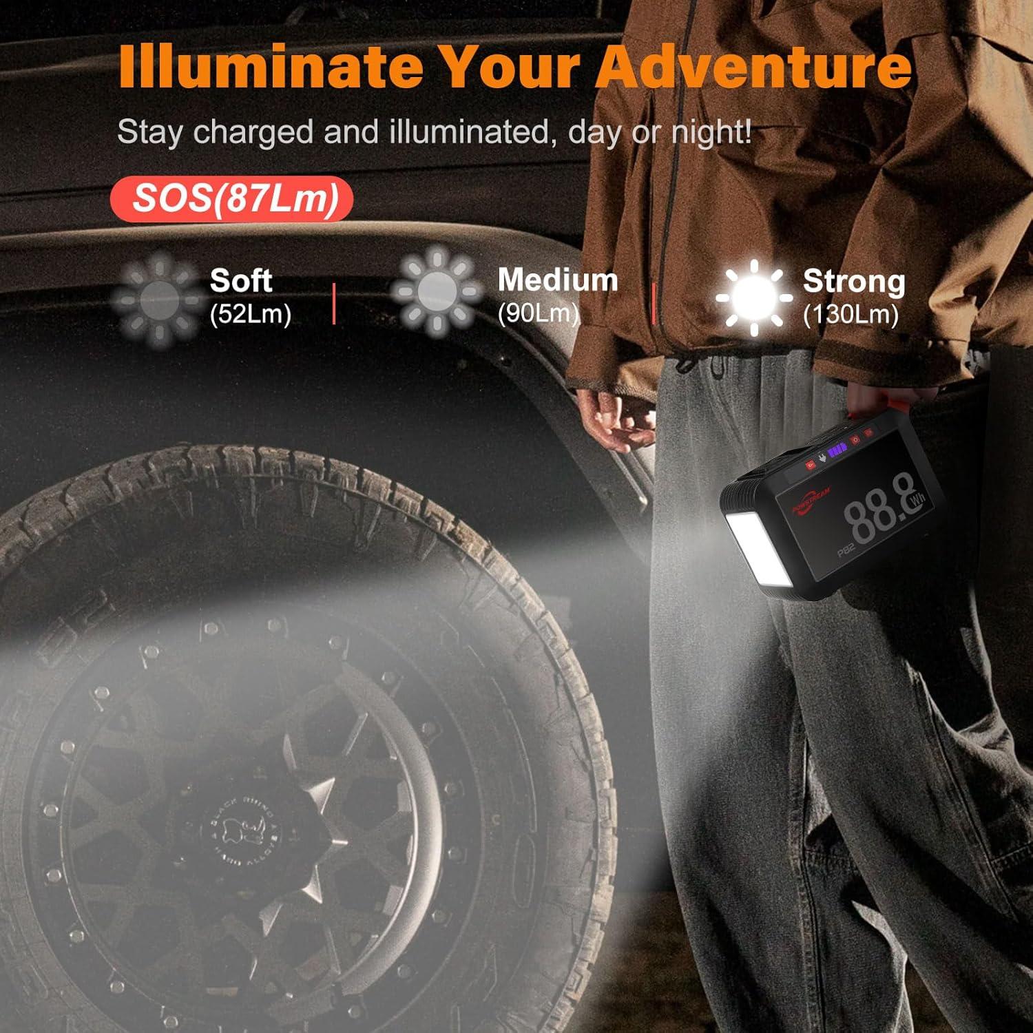 Estación de Energía Portátil POWSTREAM 88.8Wh 80W para Camping